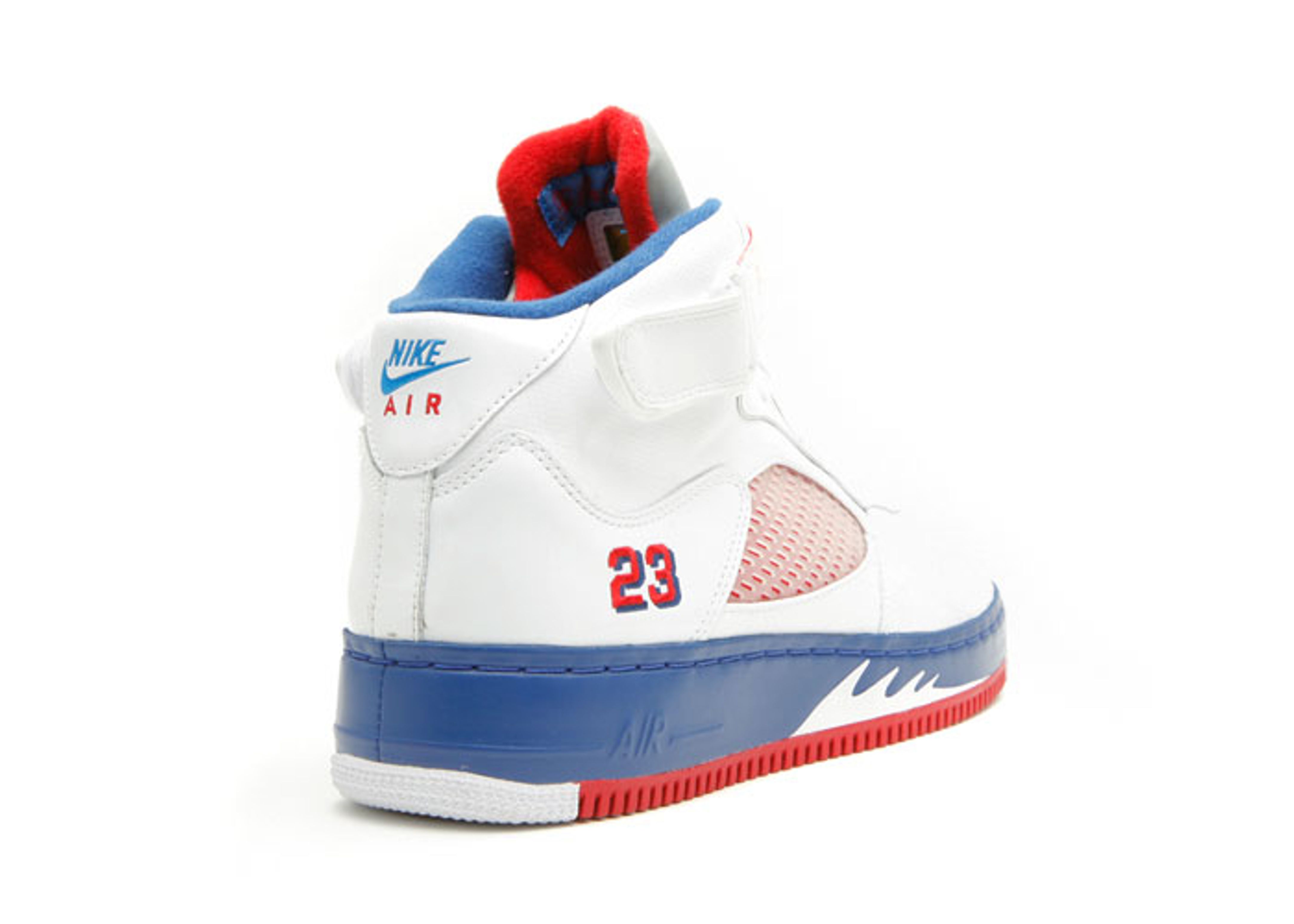 Air Jordan Force V (AJF 5) - White - Varsity Red - Blue Ribbon 