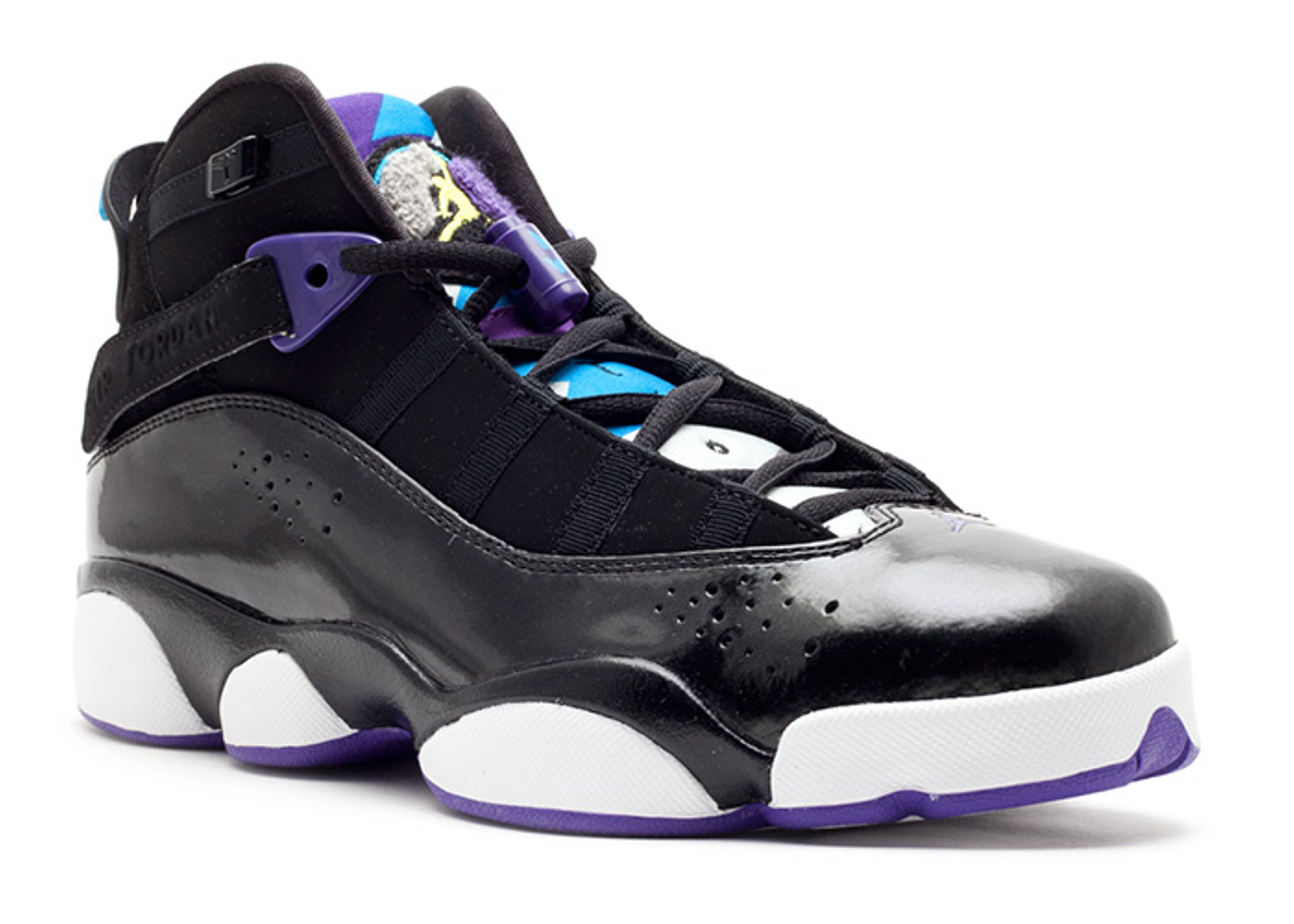 Jordan Retro 6 Sneakers - Black, Gray & Purple with Yellow Air Jordan 6 Retro  main image 4