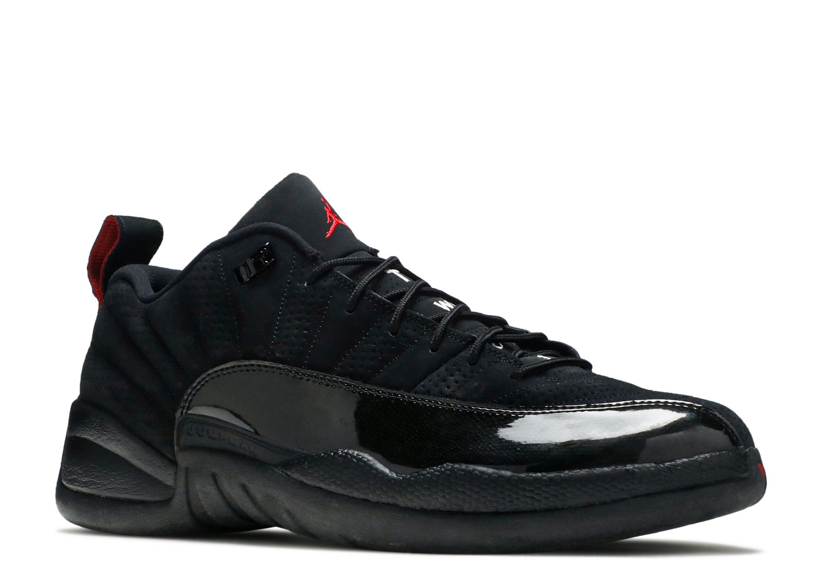 black and red jordan 12 low