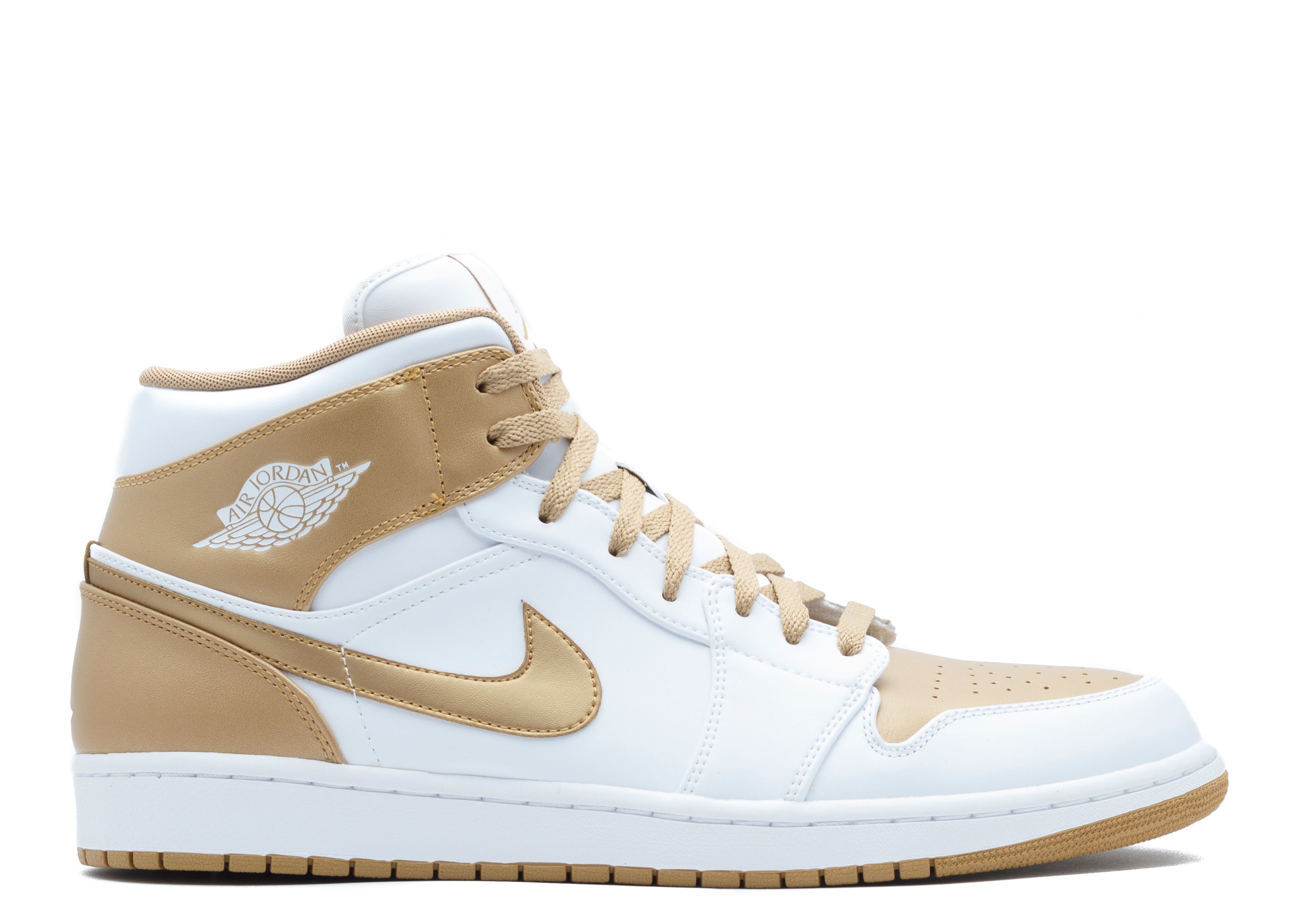 nike air jordan gold and white