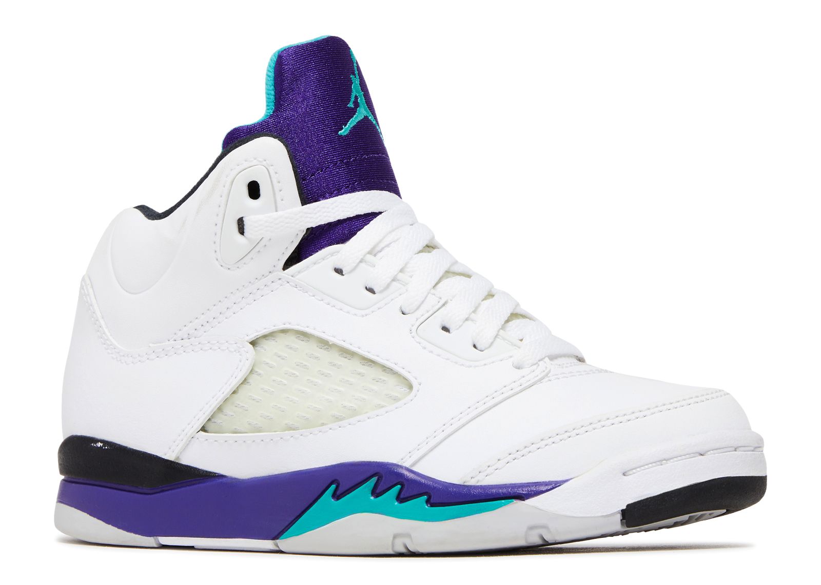 NIKE AIR JORDAN Retro 5 Bel Air Purple White & Teal Youth 440889-108 sz 1y