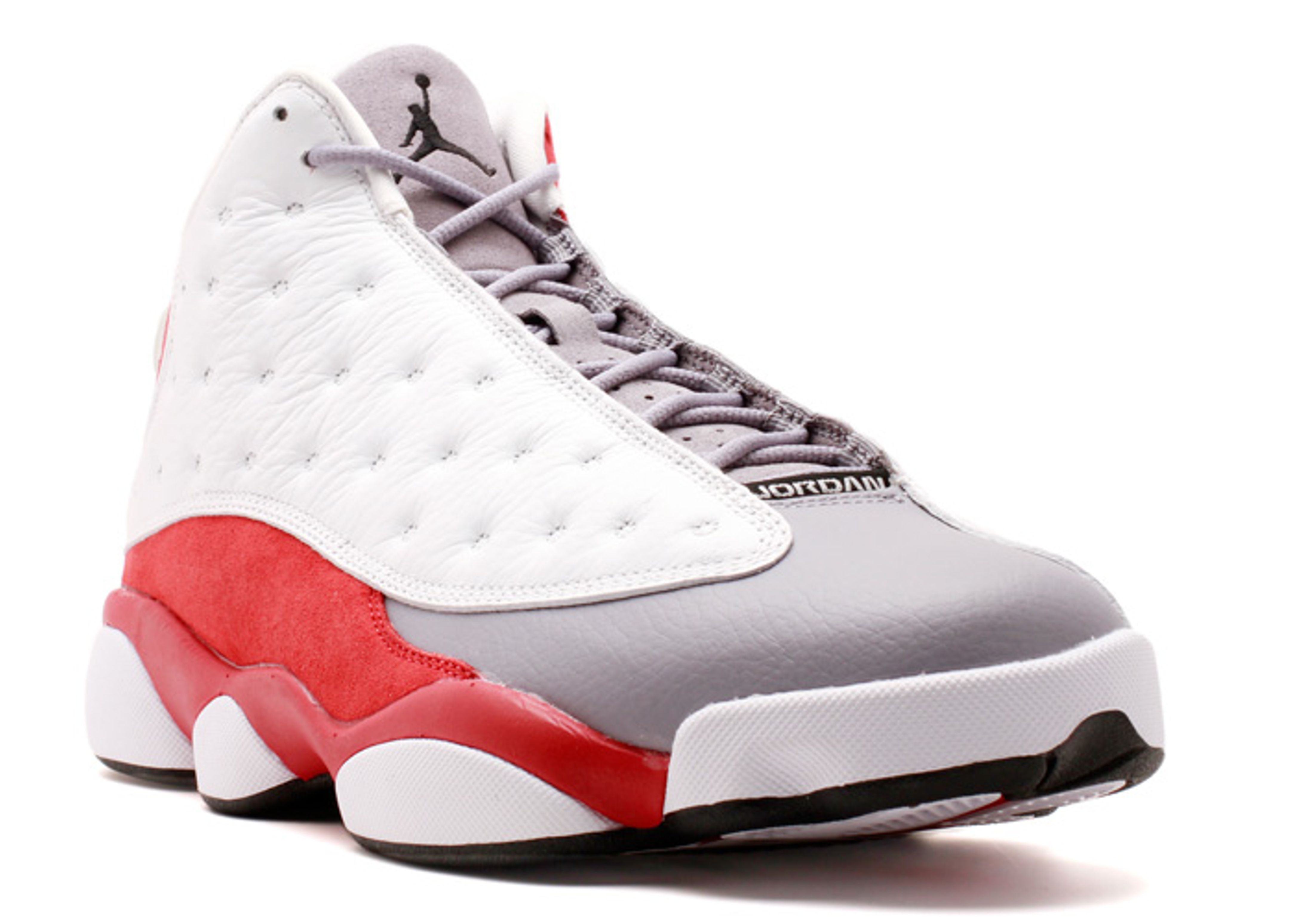 white grey and red jordan 13s