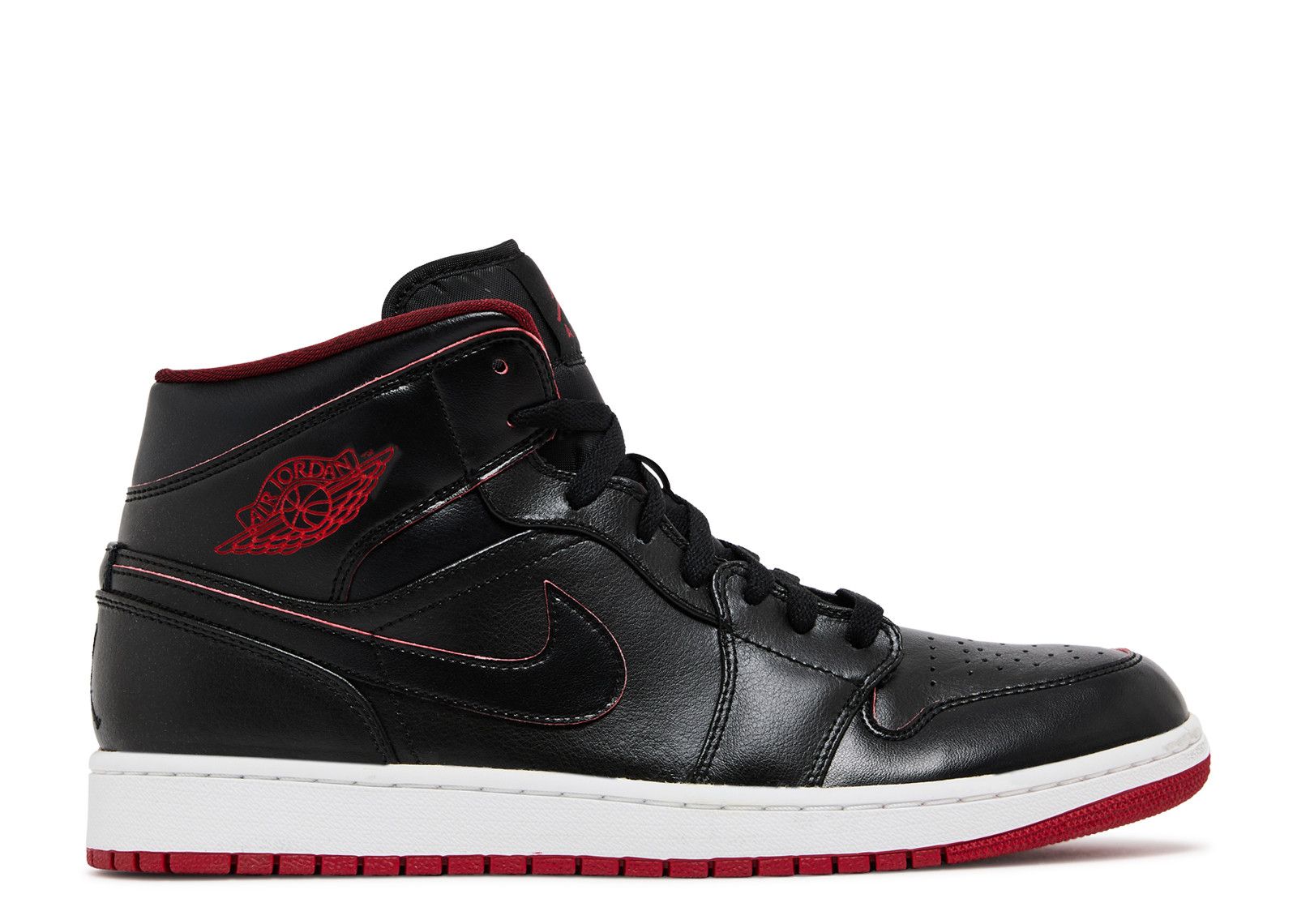 air jordan 1 mid black white gym red