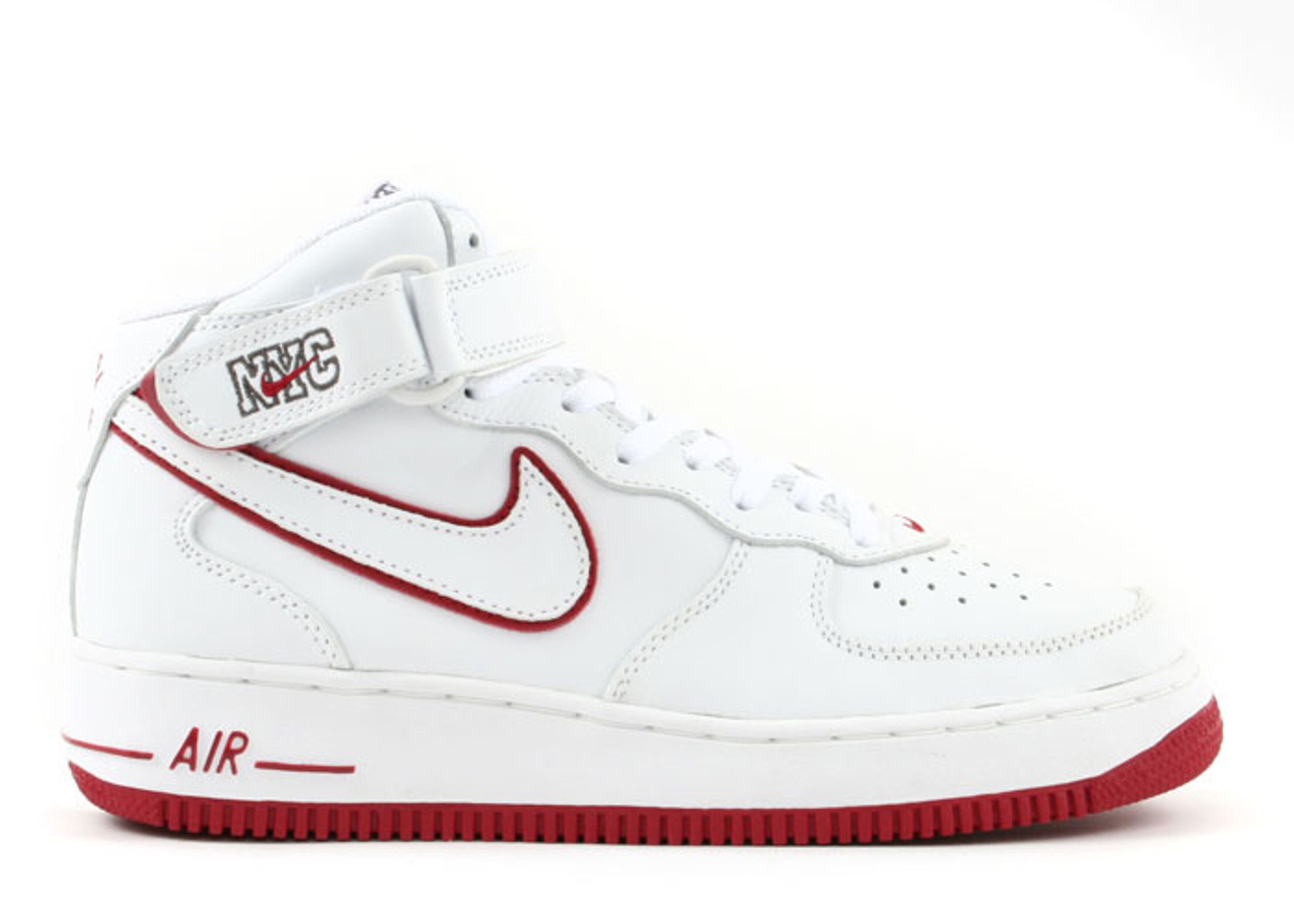 Air Force 1 Mid - Nike - 304096 118 - white/white-varsity red-nyc 