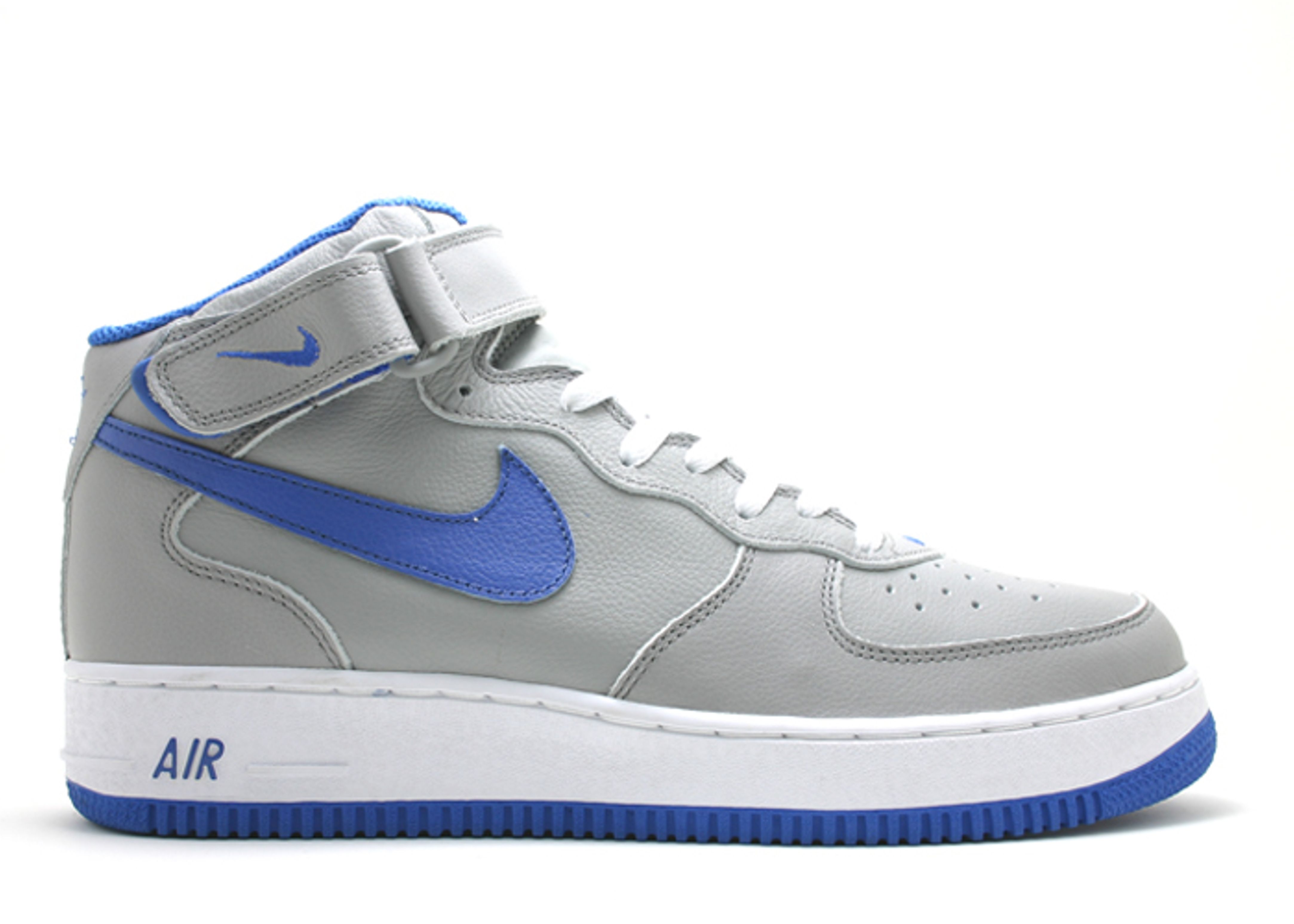 grey and blue air force ones