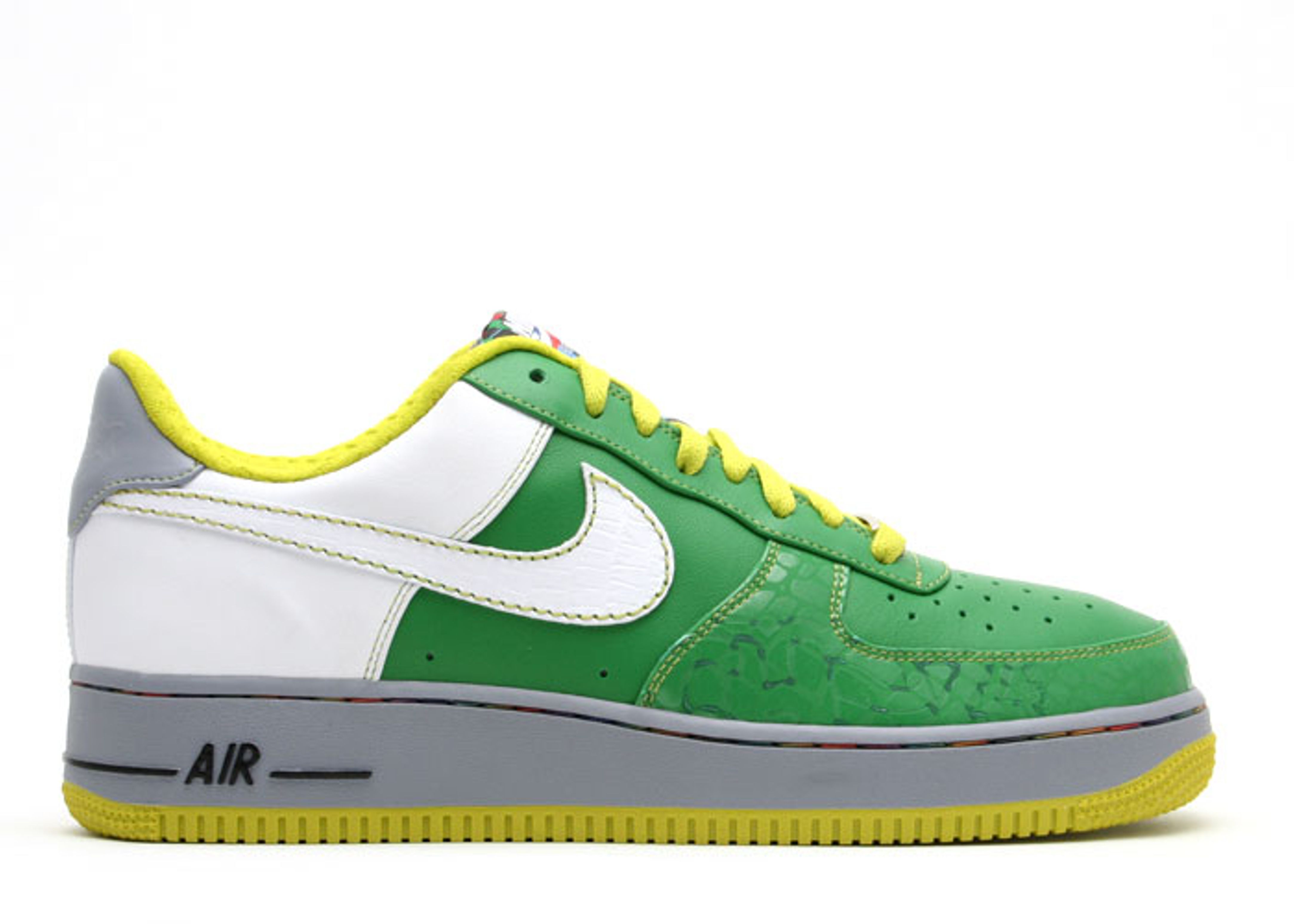 nike air force 1 green and yellow