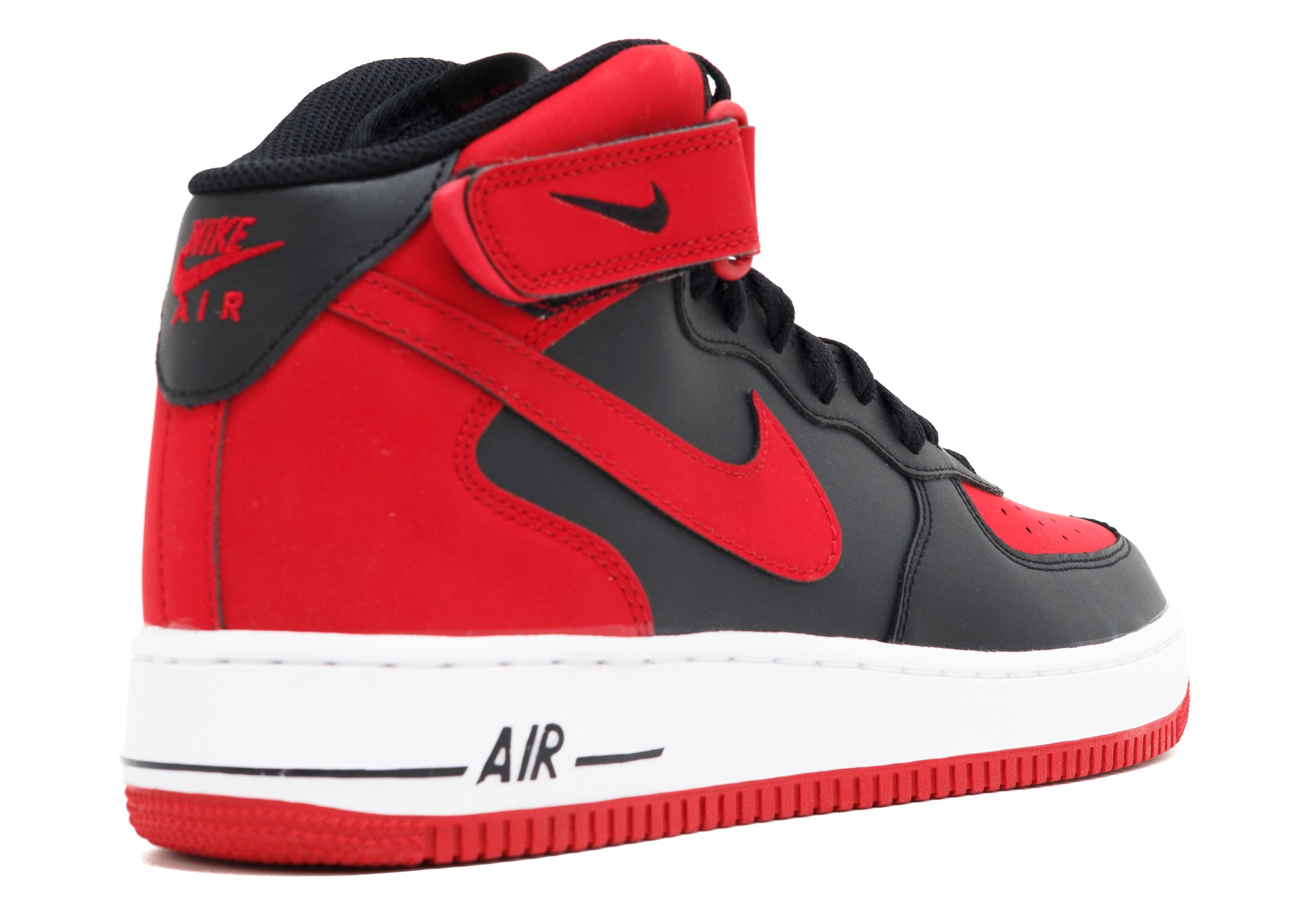 nike air force 1 mid black and red