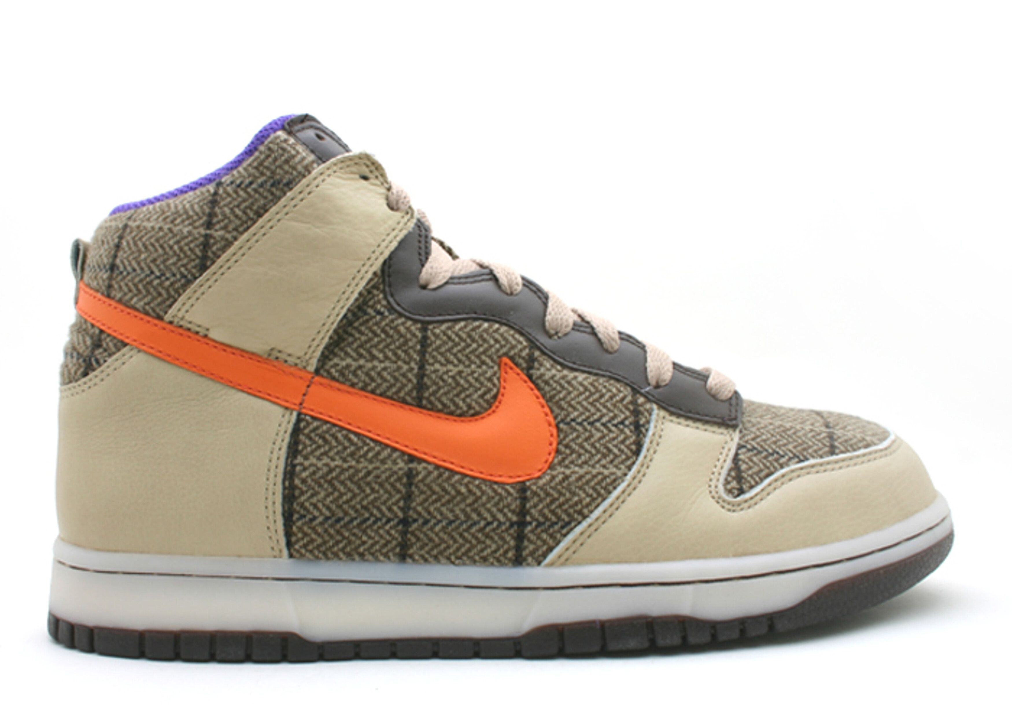 Nike Dunk High Sneakers - Orange, Brown, and Purple 2007 Nike Dunk High Premium Tweed Orange (US14) – outkits.com main image 3