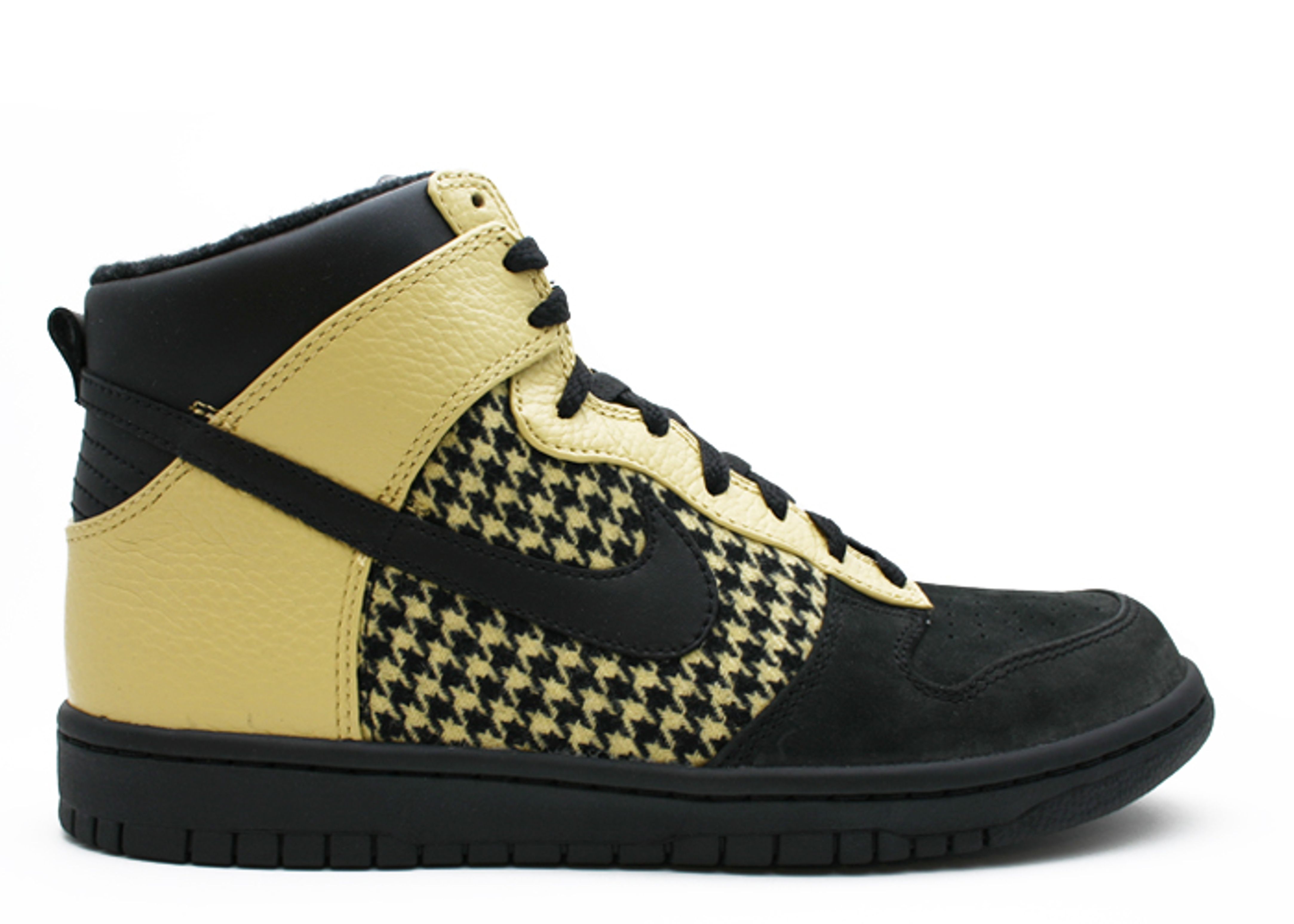 nike dunk high gold black