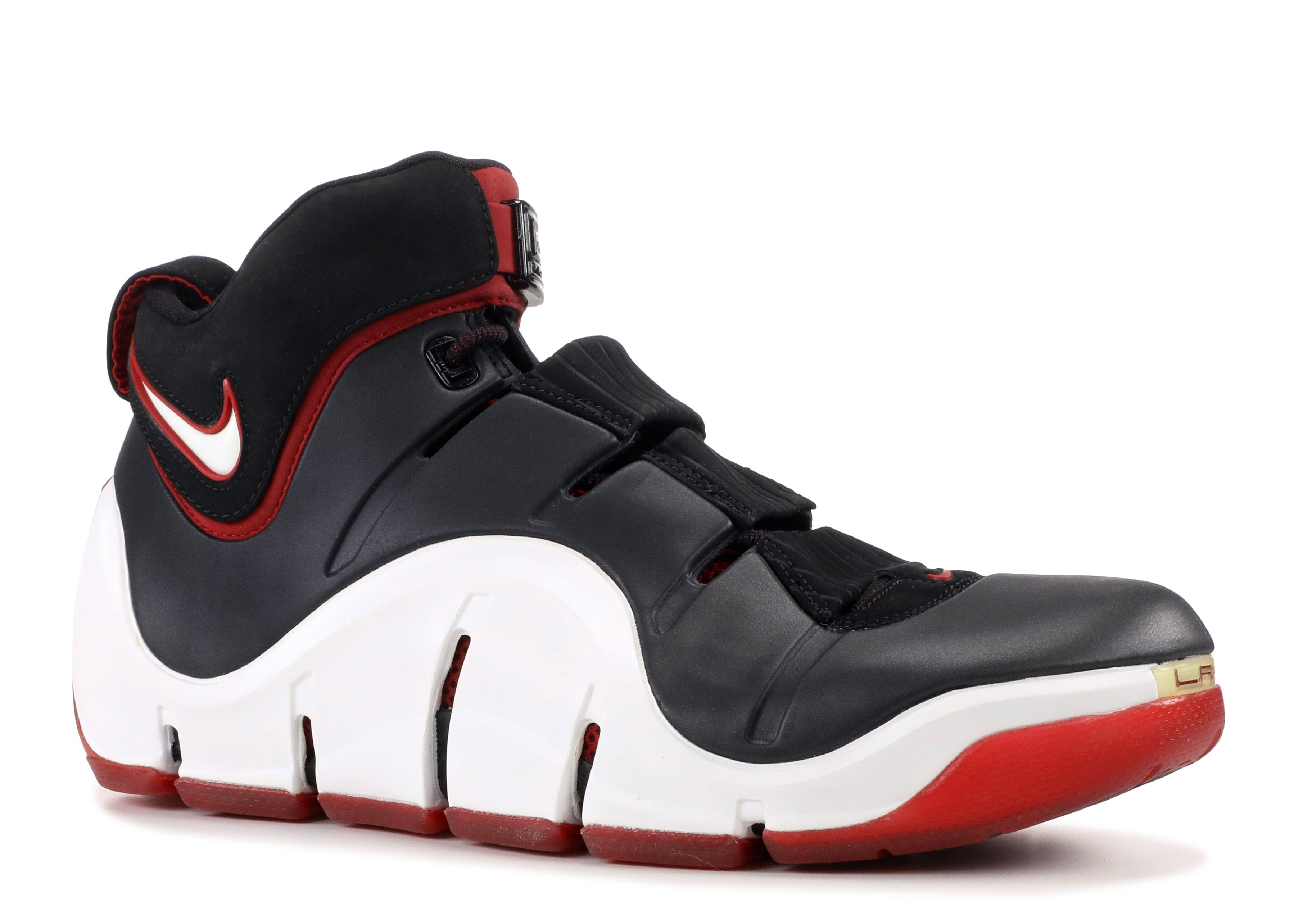 Nike Zoom LeBron 4 'Black White Red' Sneakers | Men's Size 10