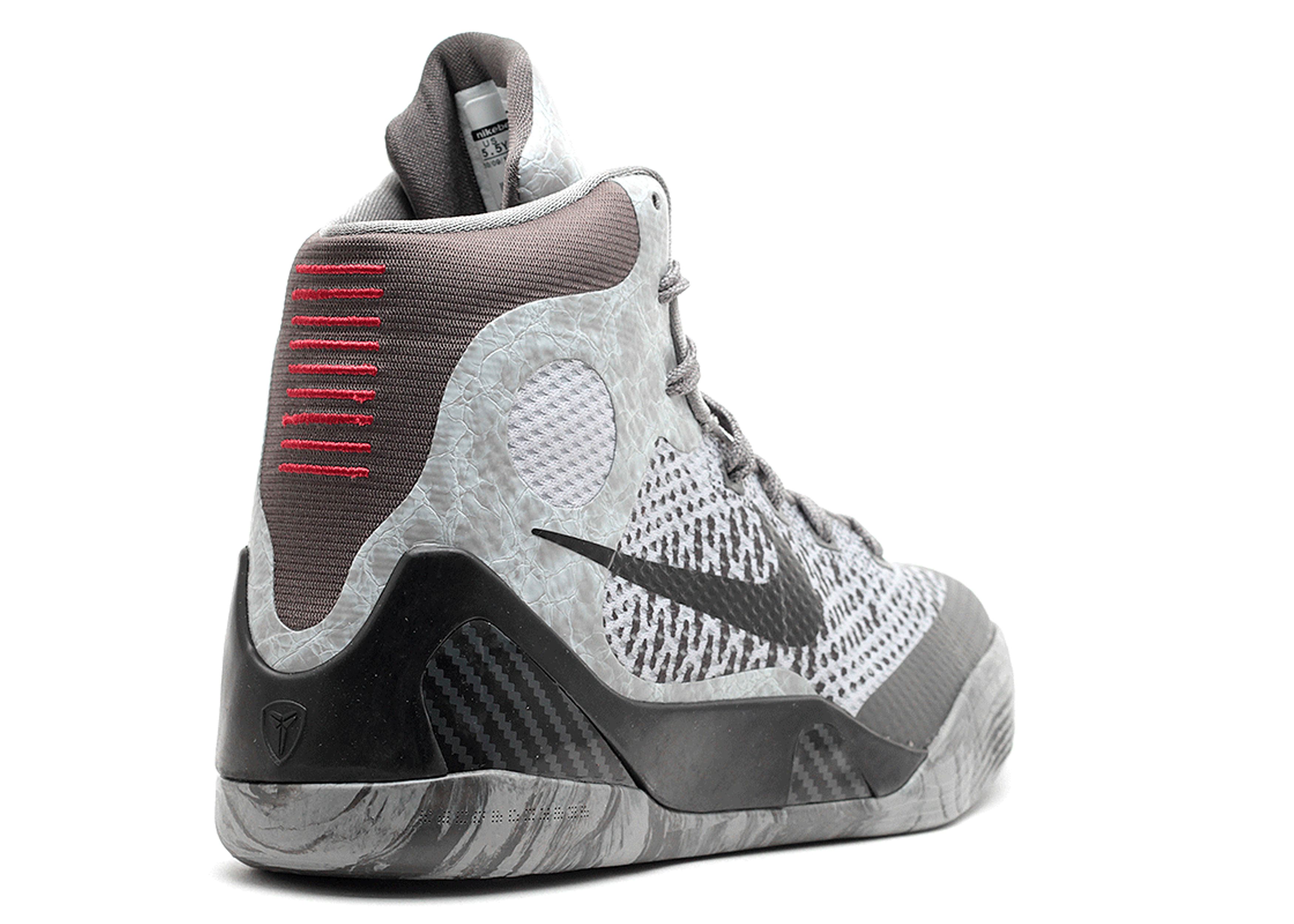 NIKE KOBE IX ELITE USED SIZE 10.5 DETAIL DARK BASE GREY BLACK FOG Nike Kobe 9 Elite FTB Anthracite/Anthracite 869455-002  main image 3