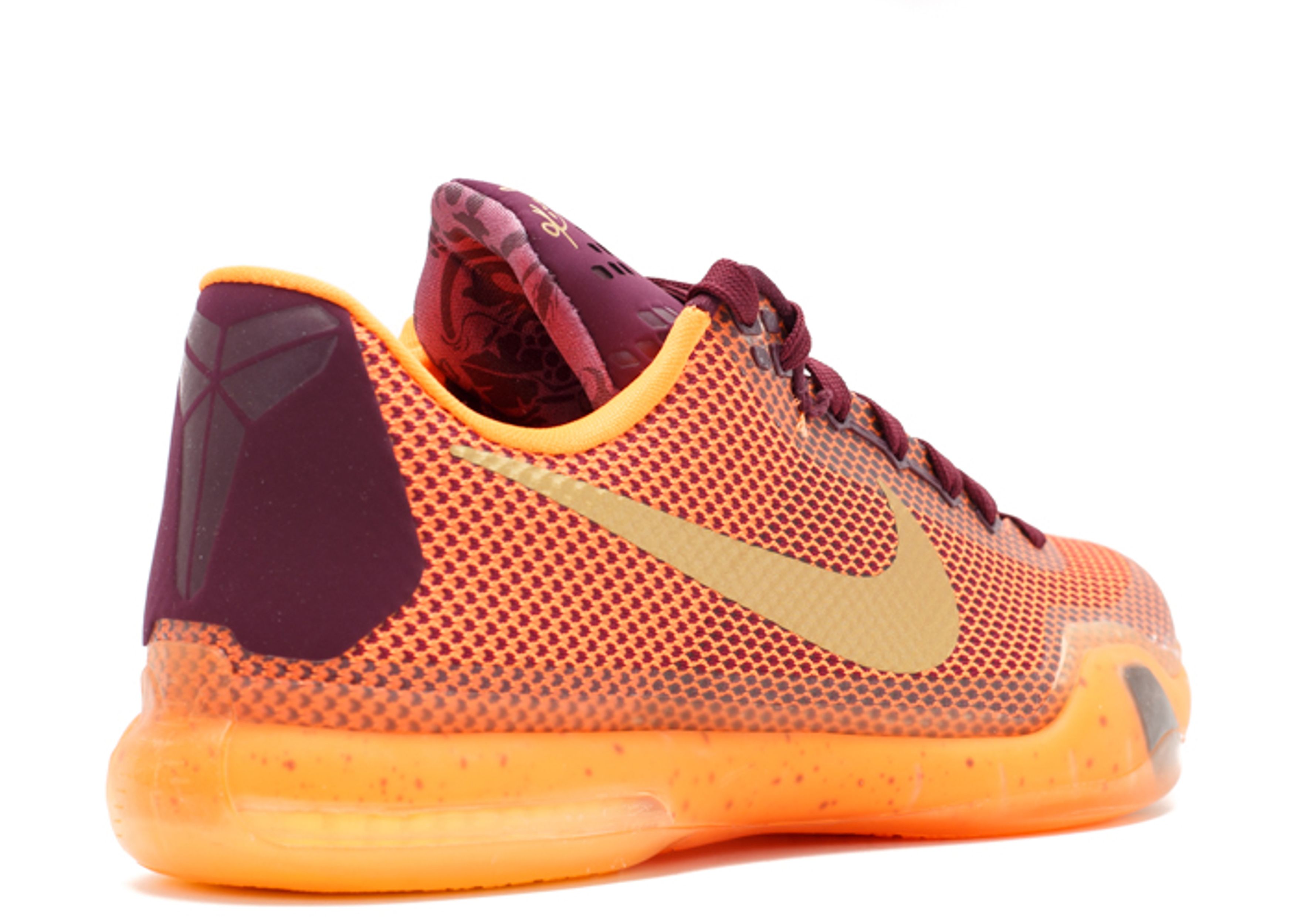Kobe 10 'Silk' Nike 705317 676 merlot/metallic gold-villain