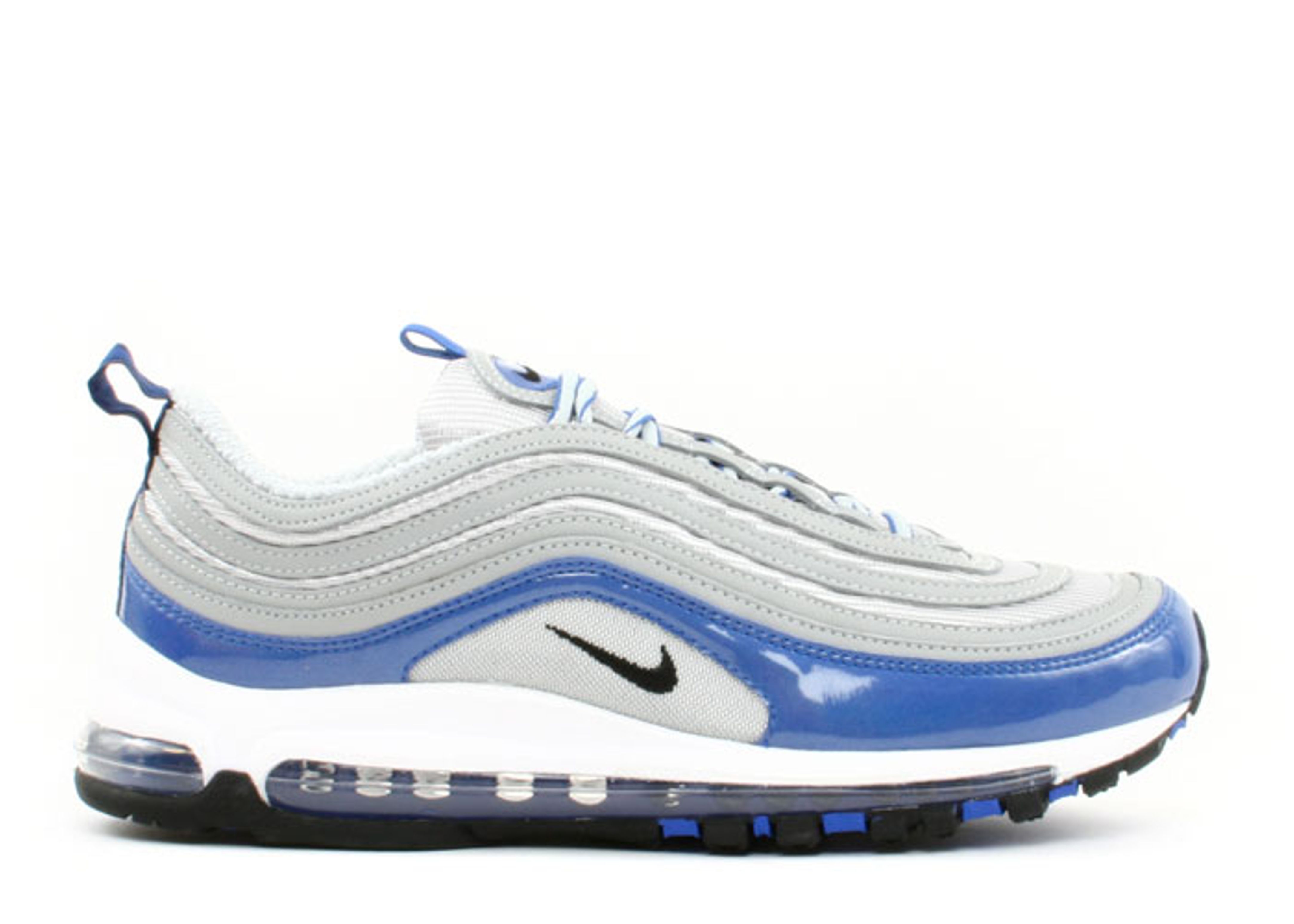 silver and blue air max 97