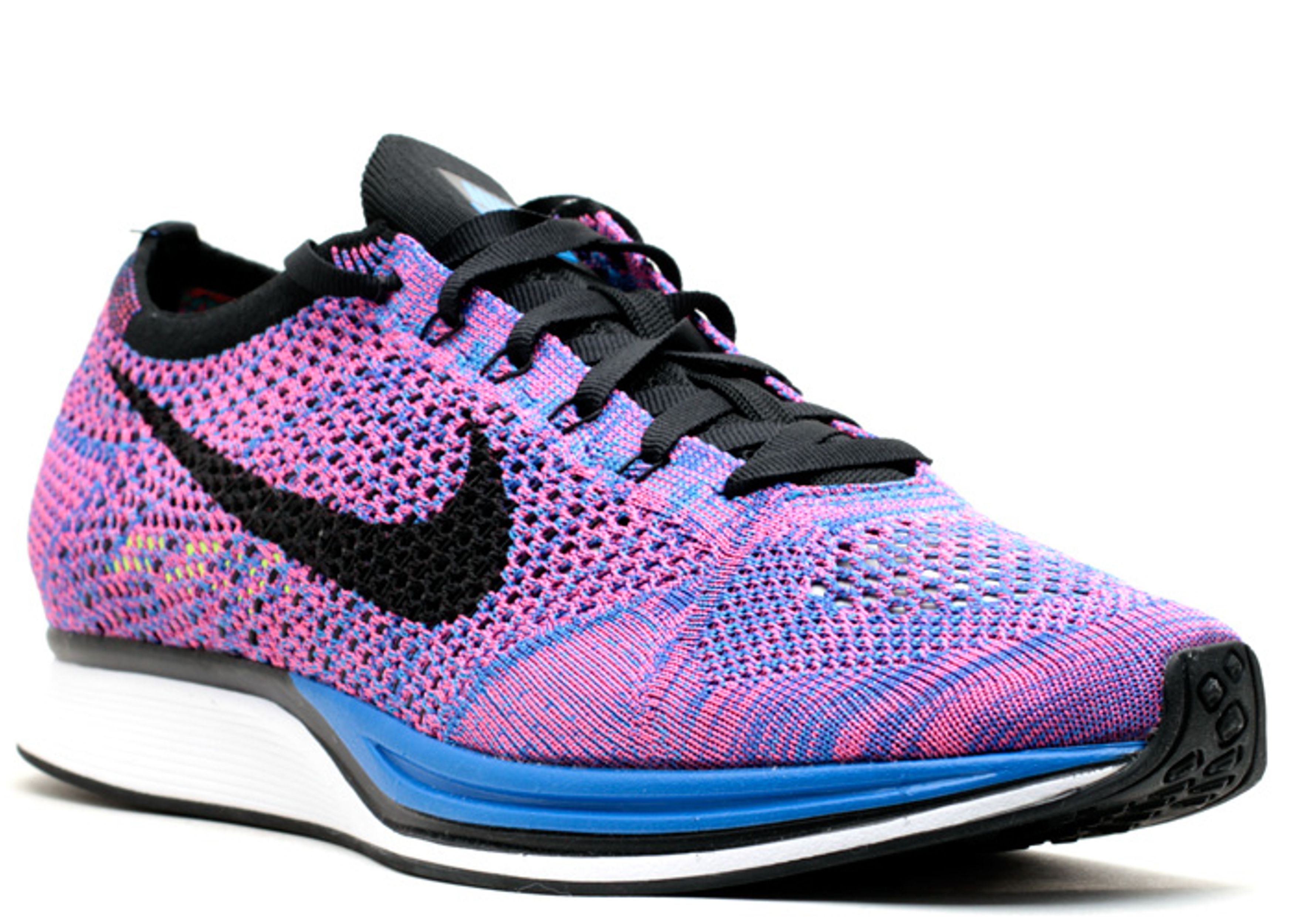 Nike Flyknit Racer Running Shoes Mens 5 Womens 6.5 Pink Blue Sneakers 526628-400 Flyknit Racer Multicolor  main image 3