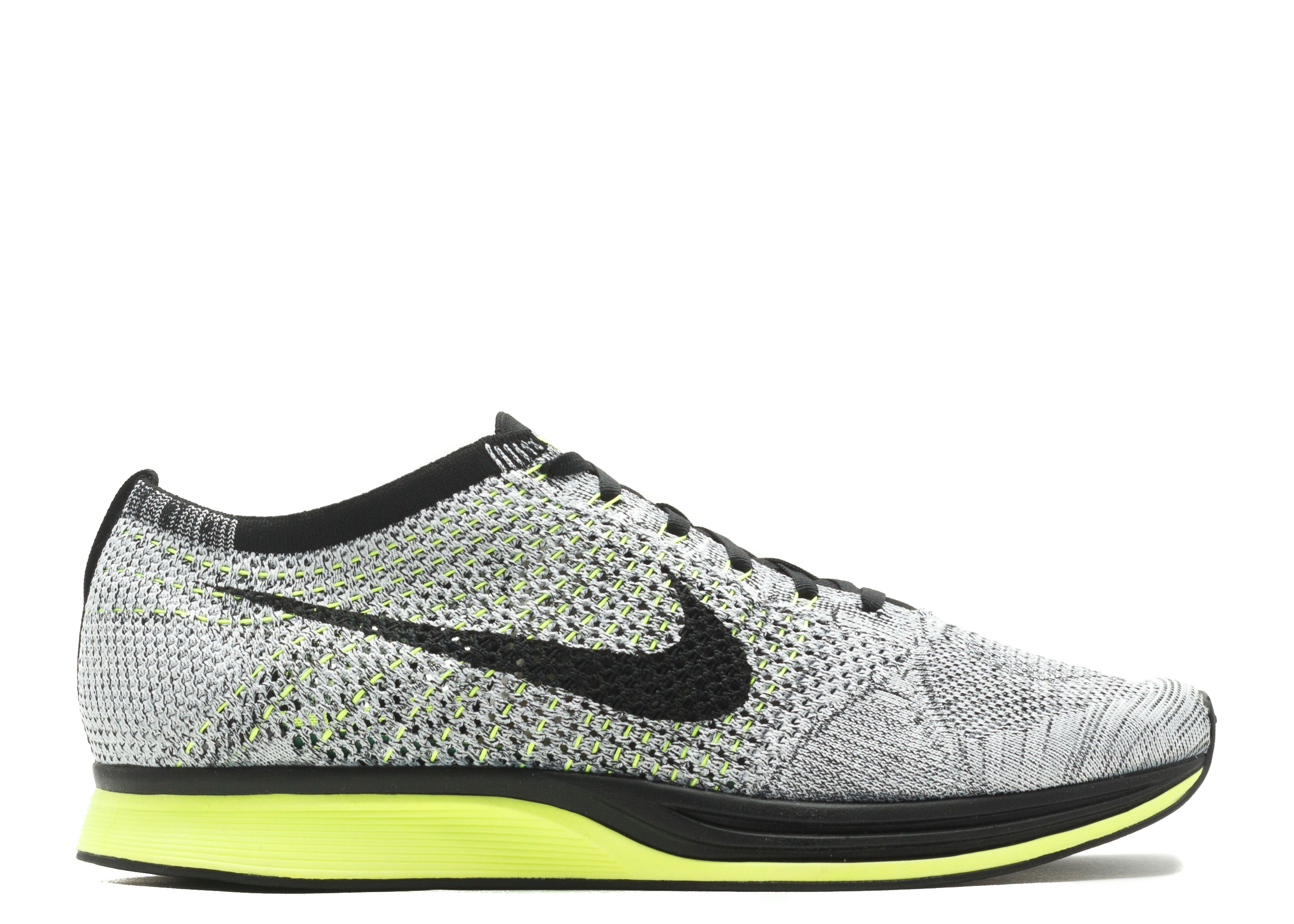 flyknit racer volt black white