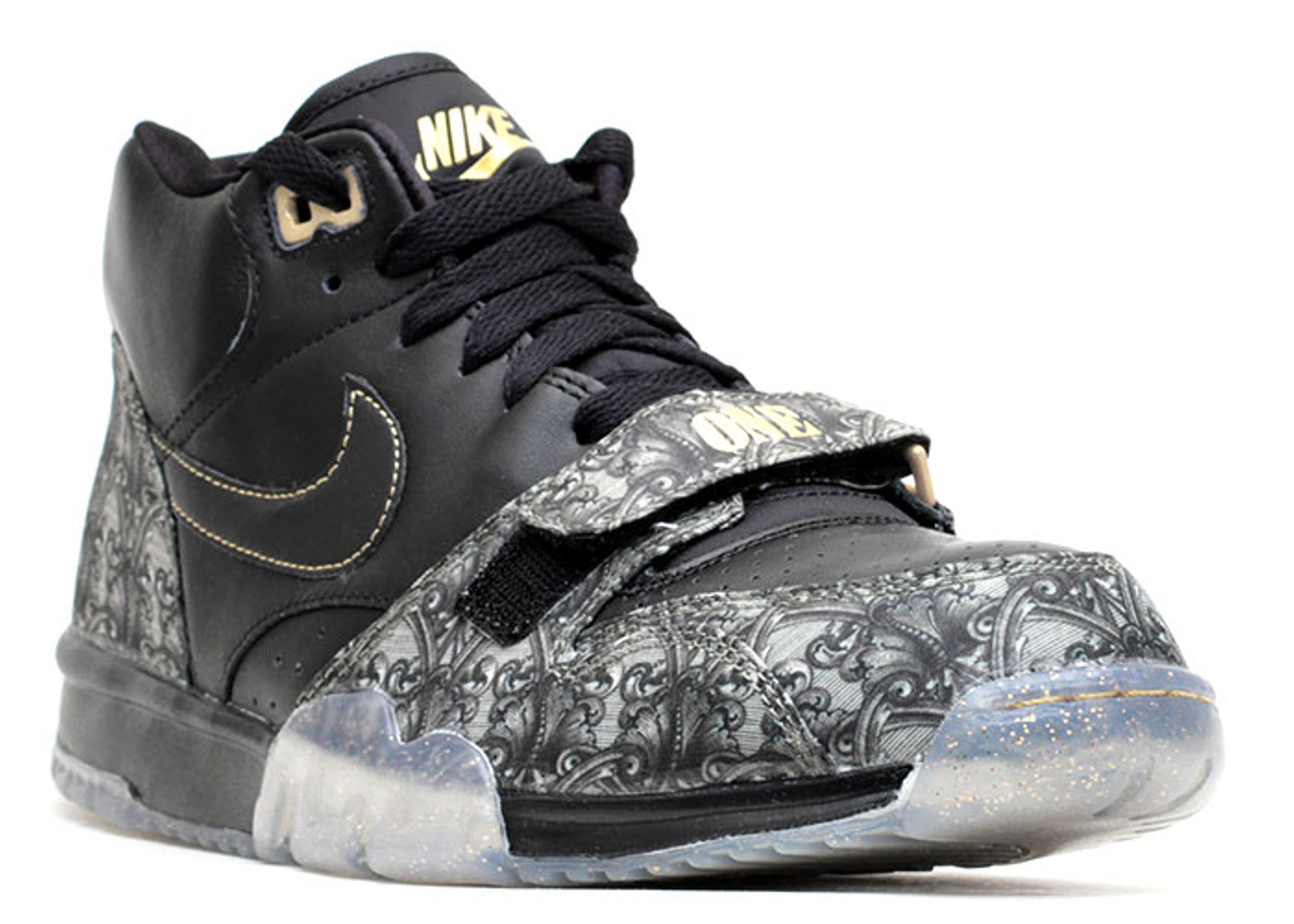 Nike Air Trainer 1 “Paid In Full” Black and Gold Patterned Sneakers Nike Free Trainer 5.0 Paid In Full | Depop main image 4