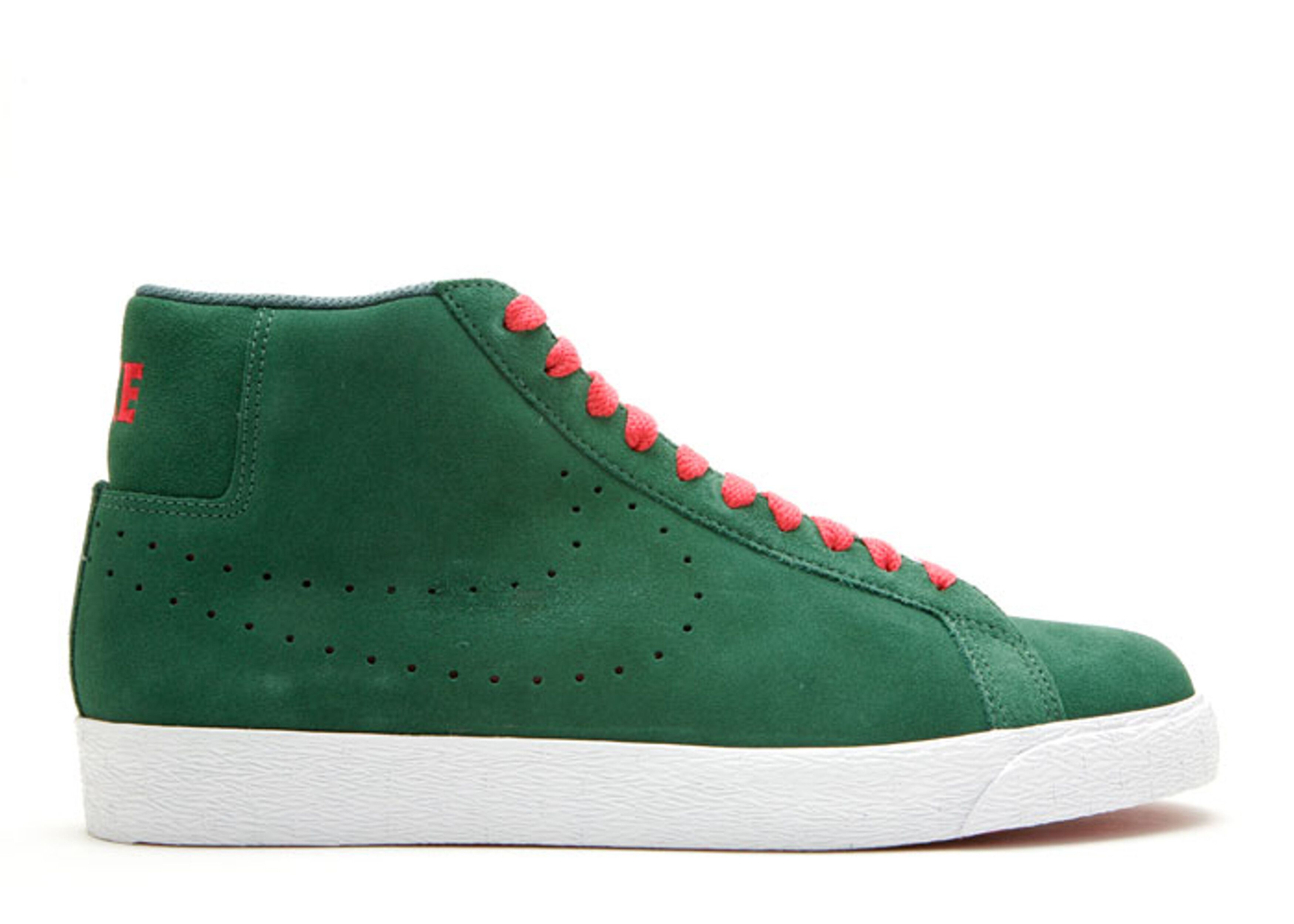 Nike Men’s Shoes 9.5 SB Blazer Noble Green Razzle Watermelon Suede Rubber Laces Nike SB Blazer Mid Premium Shoes - Noble Green / Black  main image 3