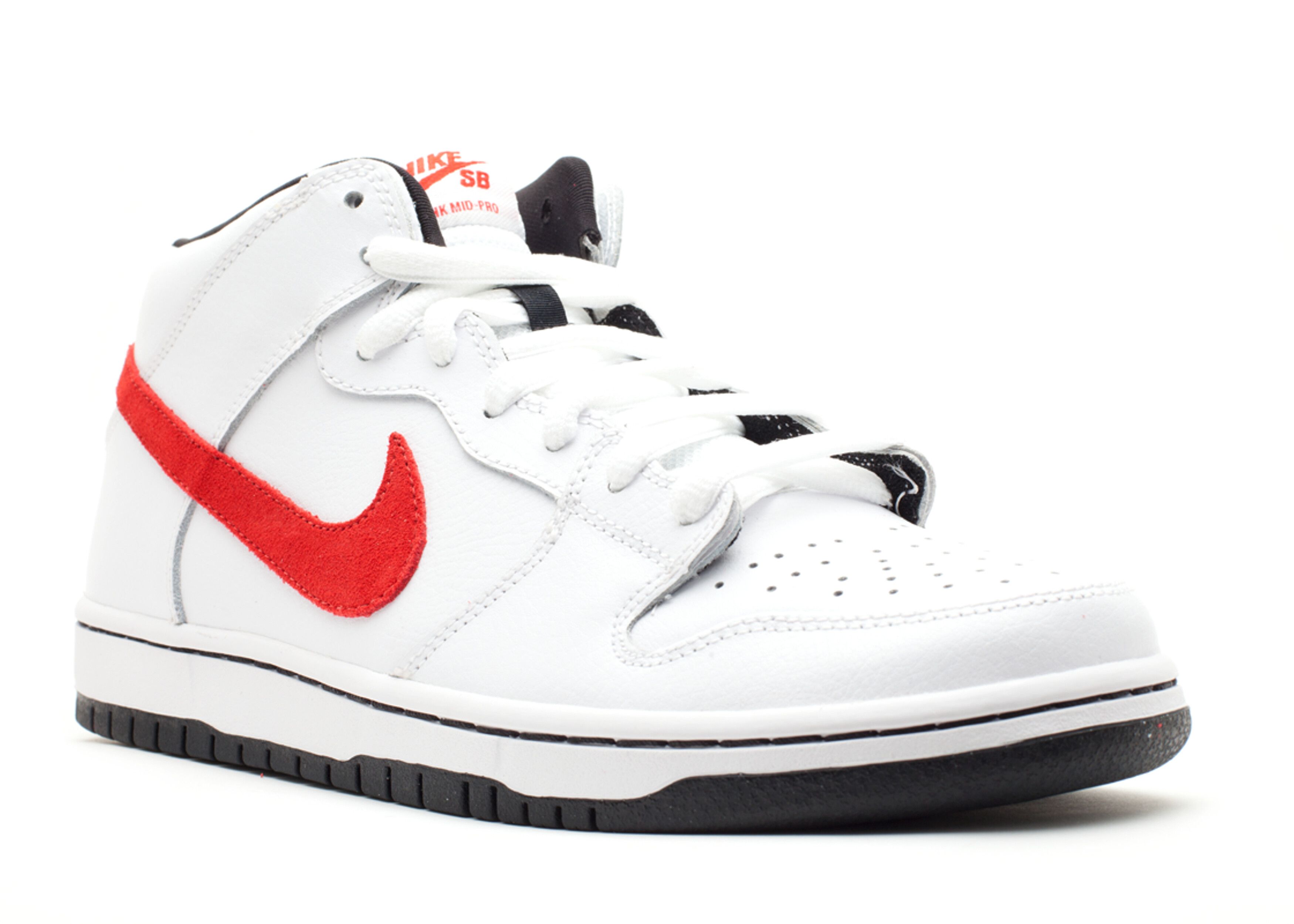 Dunk Mid Pro Sb - Nike - 314383 100 - white/sport red-black 