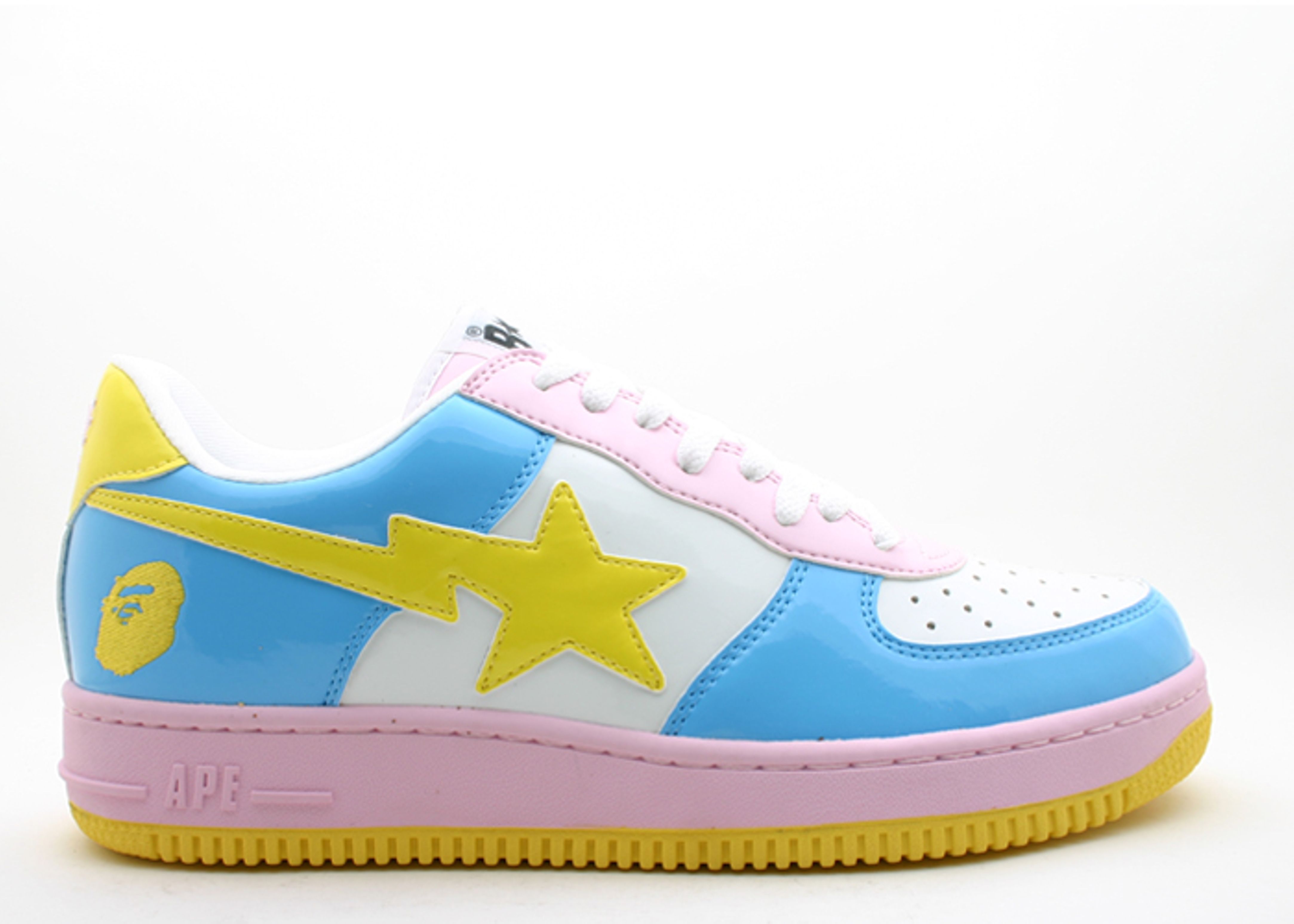 Bapesta yellow shops blue