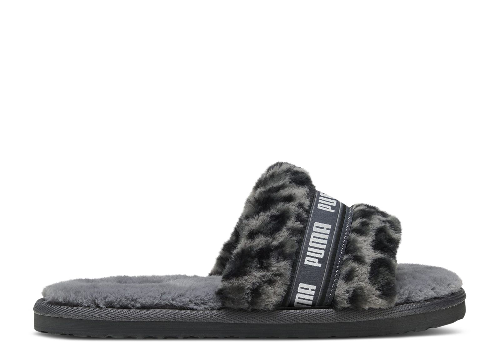 Wmns Fluff Slide 'I Am The Drama - Grey Leopard'