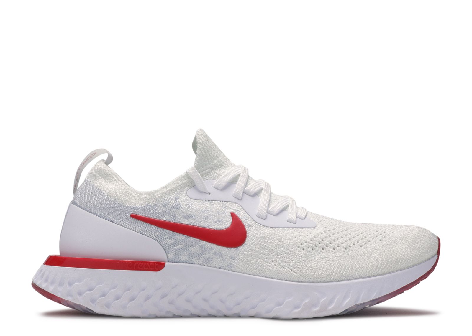 nike epic react flyknit white and red