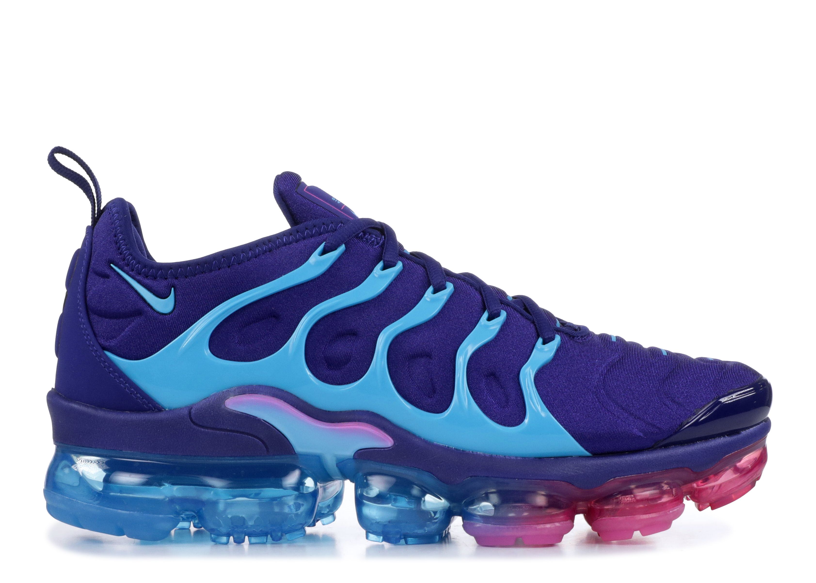 vapormax plus blue and pink