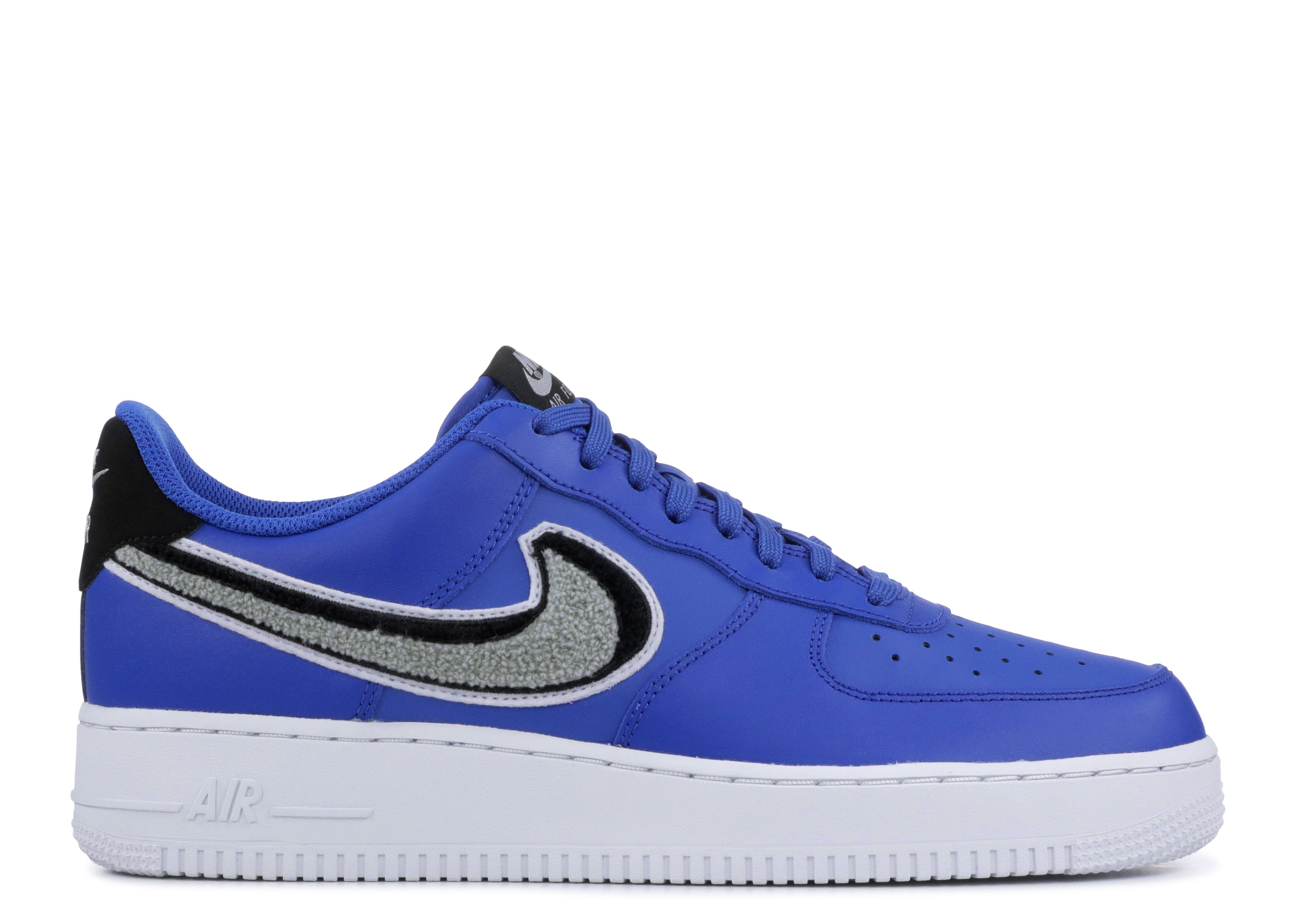 Deals Nike Air Force Chenille Swoosh Blue Nike Air Force Low 3D