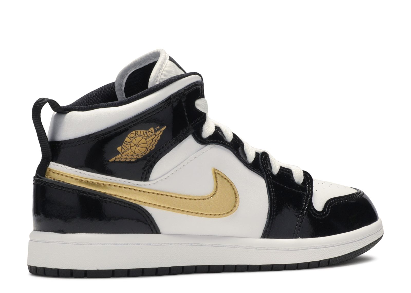 Air Jordan 1 Mid Patent SE PS 'Black Gold' - Air Jordan - BQ6932