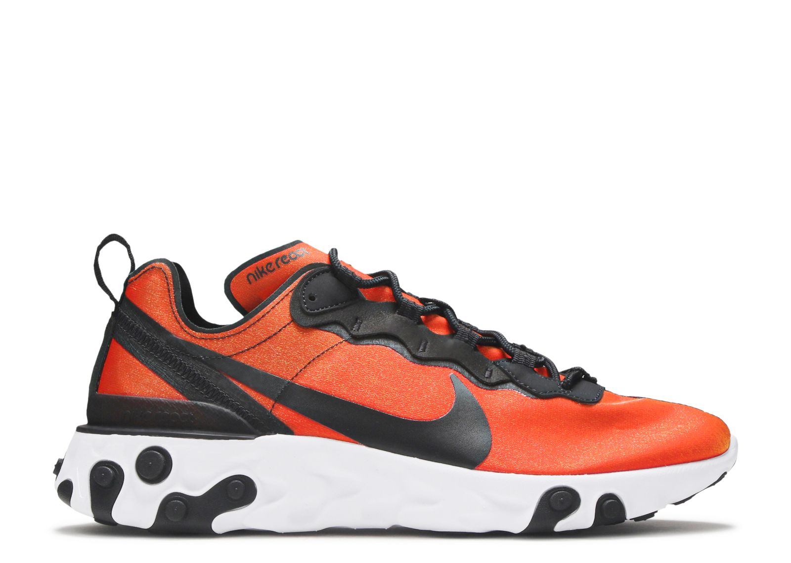 Nike Men s React Element 55 Premium Shoes In Black Orange Size 8.5