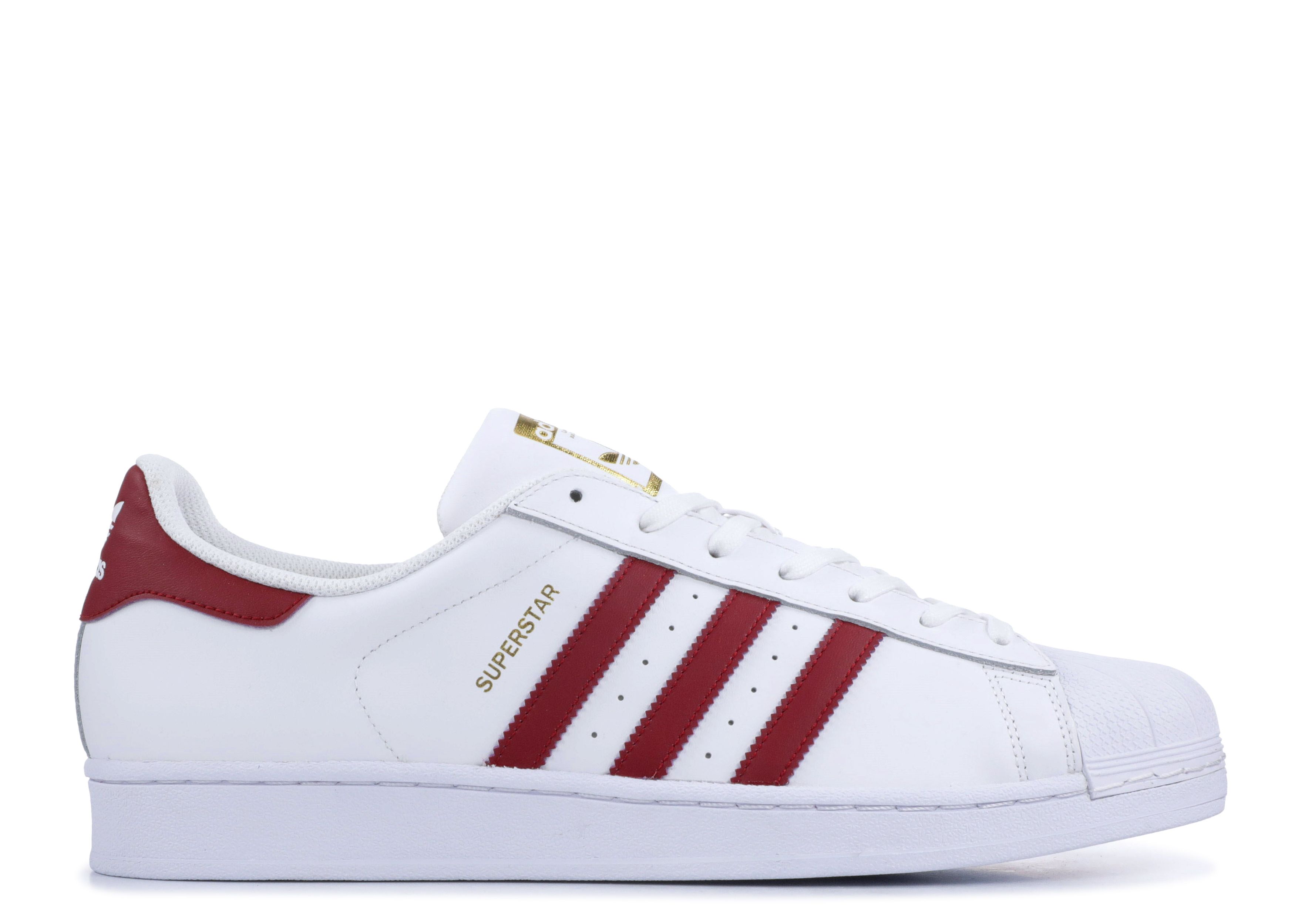 Superstar Foundation 'White Burgundy' - Adidas - BY3713 - white/burgundy |  Flight Club