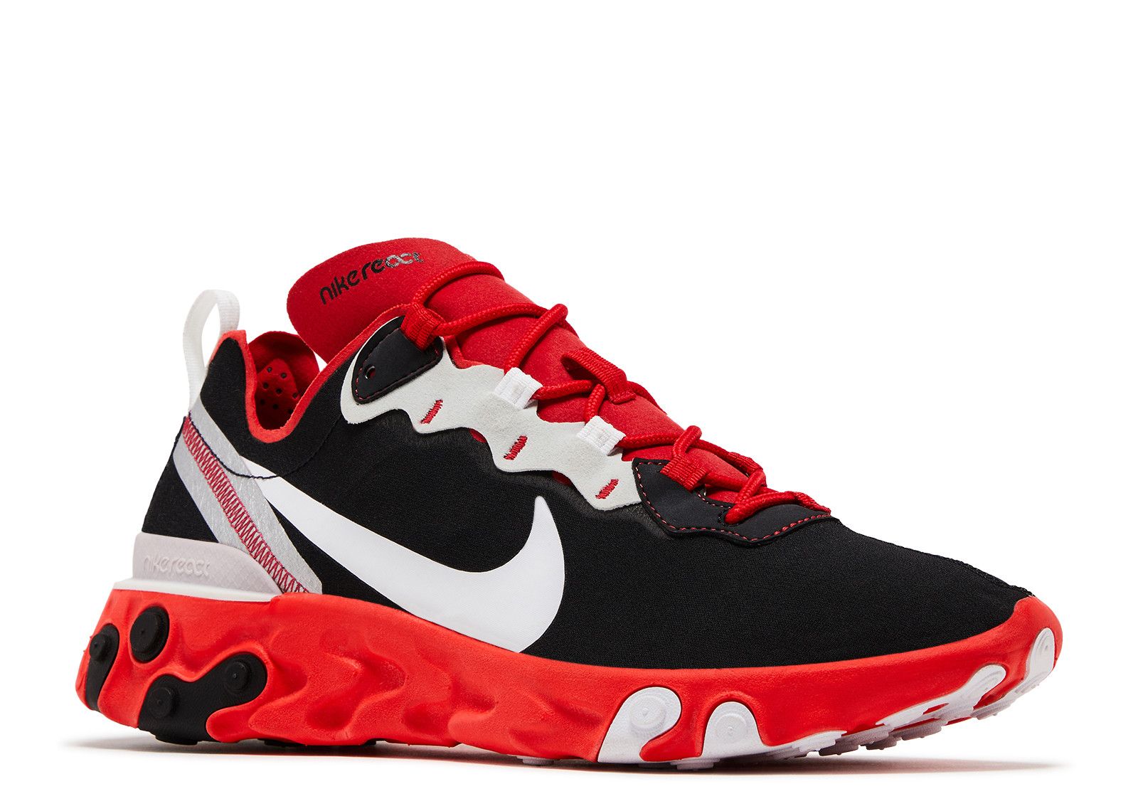 react element 55 black white red orbit