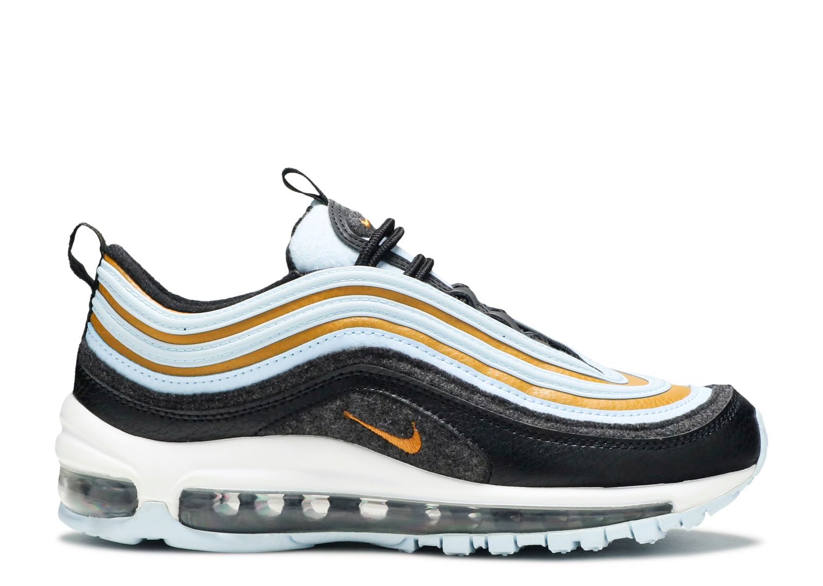 Air Max 97 GS Fleece Nike CD4831 001 metallic gold light blue black grey Flight Club