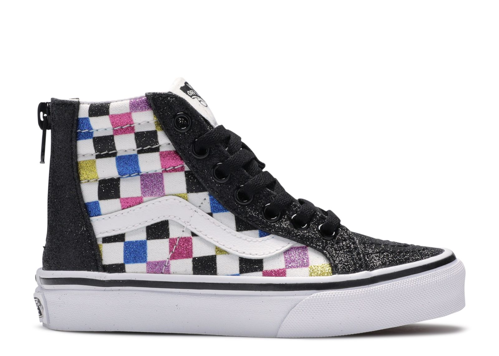 Sk8-Hi Zip Kids 'Glitter Checkerboard'