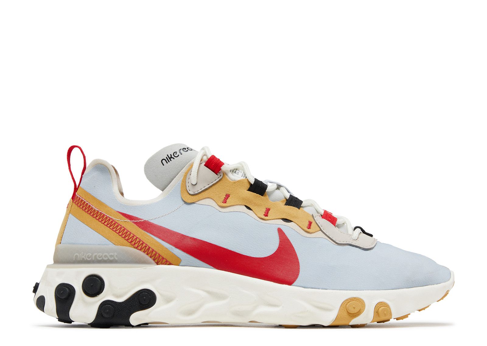 React Element 55 Platinum Club Gold Nike CK6682 001 pure platinum club gold desert sand university red Flight Club