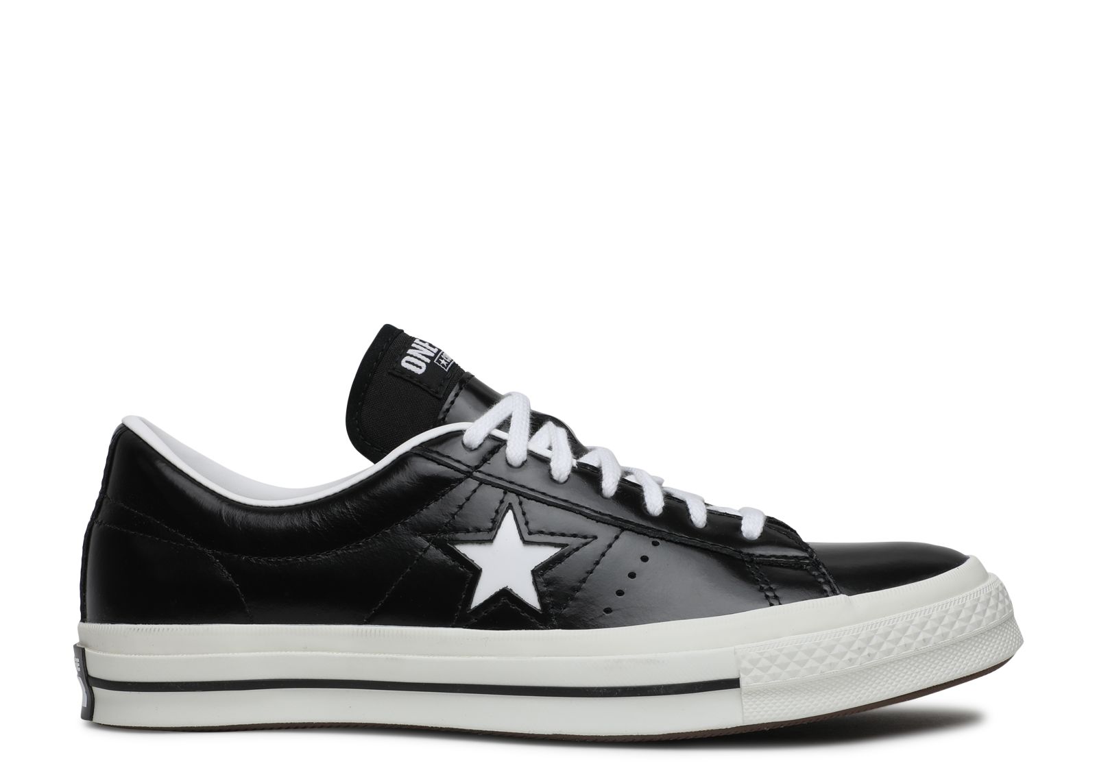 Converse one star ox black leather best sale