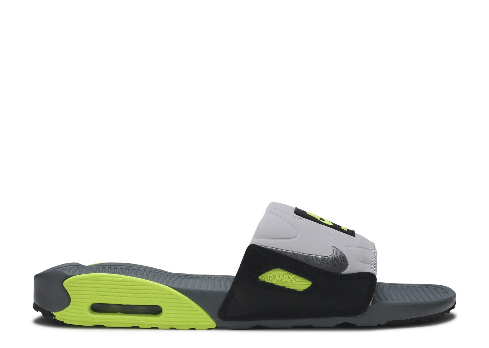 公式正規品!★AIR MAX 90 SLIDE SMOKE GREY VOLT BLACK Nike Air Max 90 Slide Smoke Grey Volt Black Men's - BQ4635