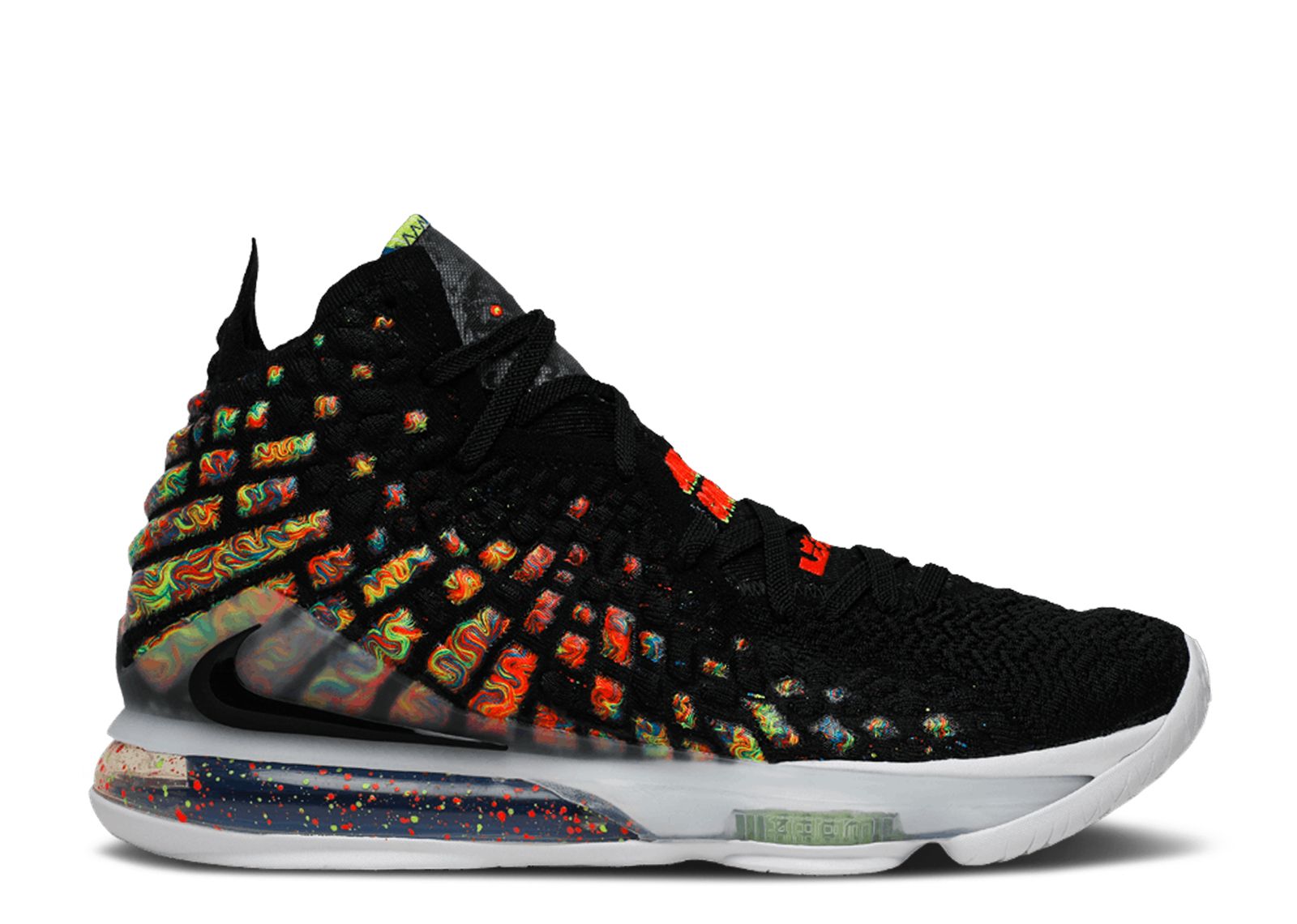Nike LeBron 17 Black/Multicolor Men's Basketball Shoes, Size: 8.5