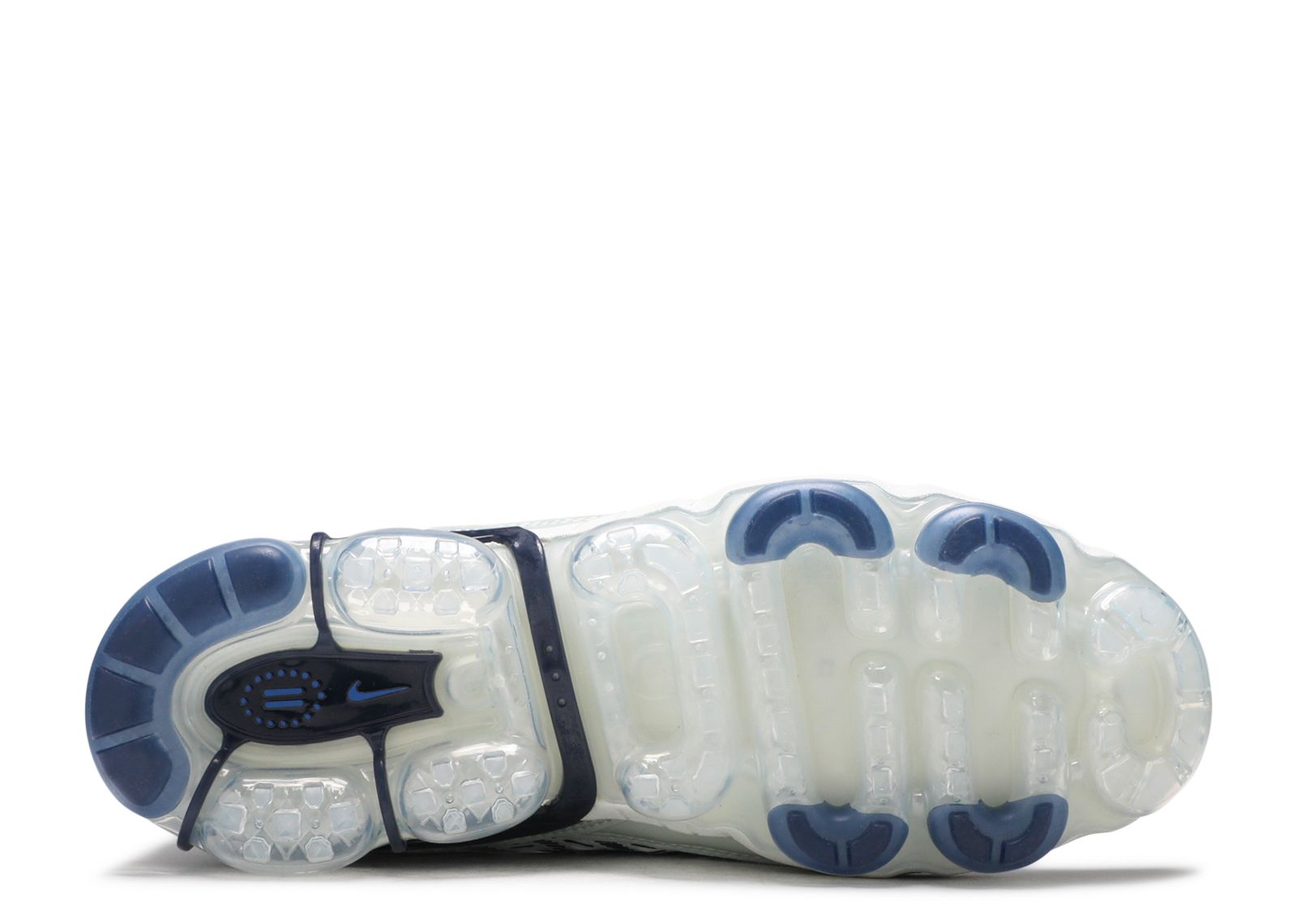 White vapormax clearance with blue bottom