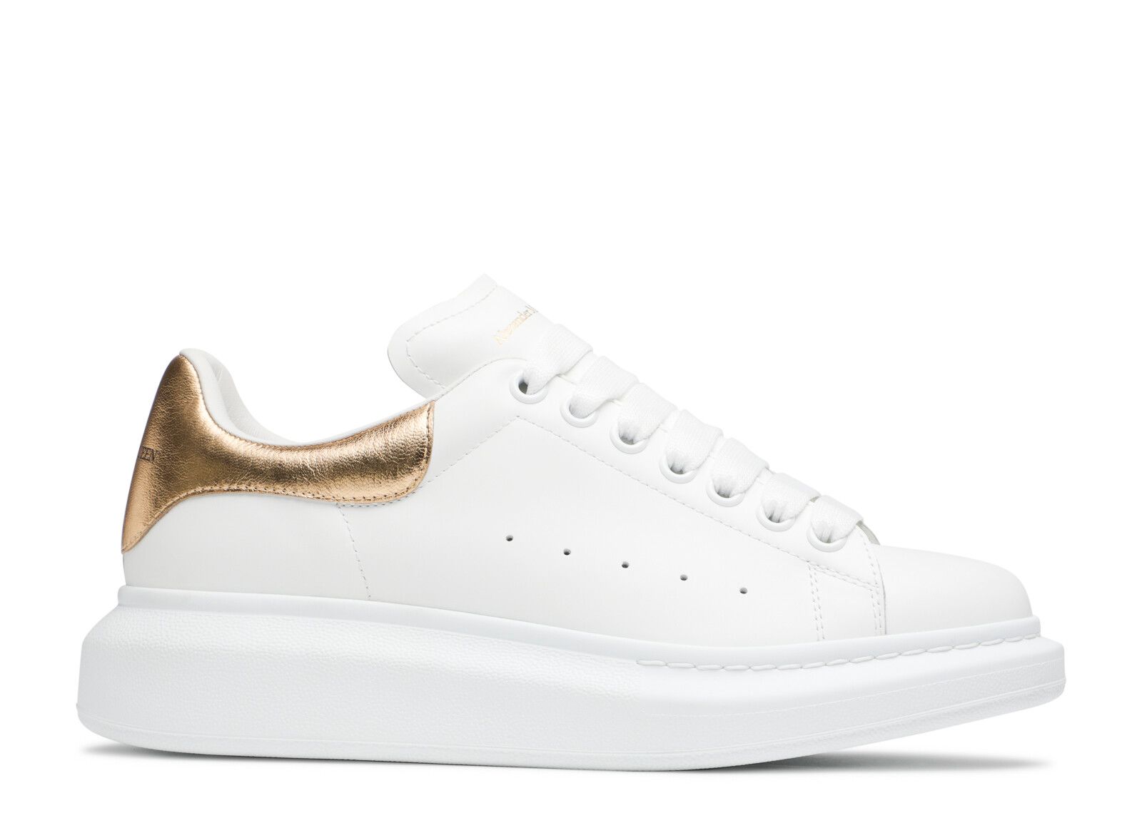 Alexander McQueen Gold Foil Branded Cream Gift Box Sneakers Alexander McQueen Gold Shoes for Women for sale | eBay main image 3