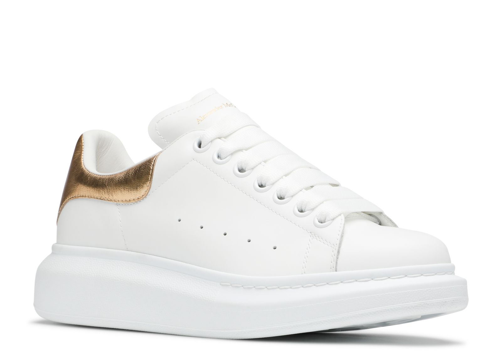 Alexander McQueen Wmns Oversized Sneaker White Light Gold Alexander McQueen 553770 WHFBU 9075 white light gold Flight Club