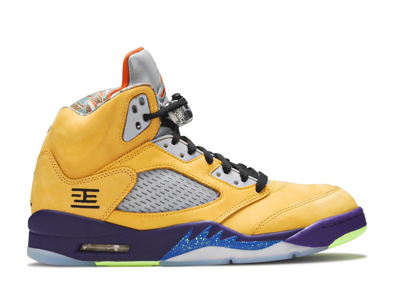 jordan retro 5 blue and gold