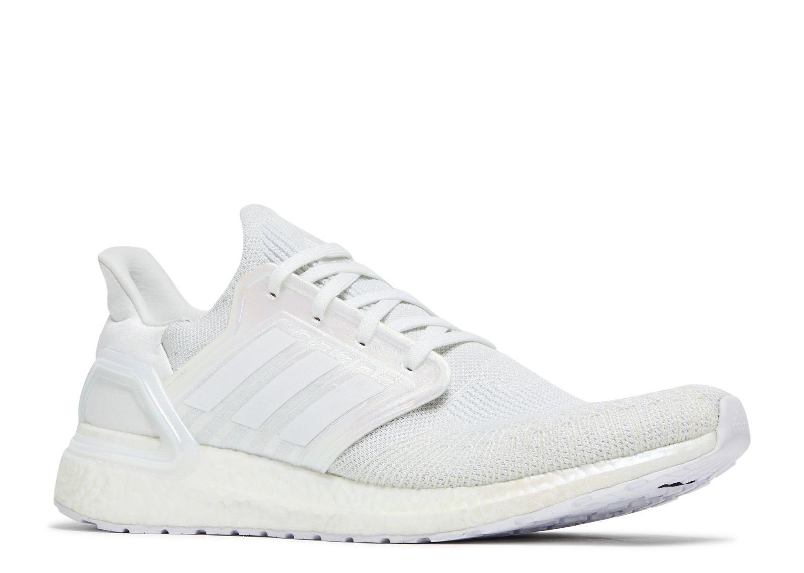 Adidas Ultra Boost 20 Triple White Iridescent Running Shoes FW8721 Mens  Size