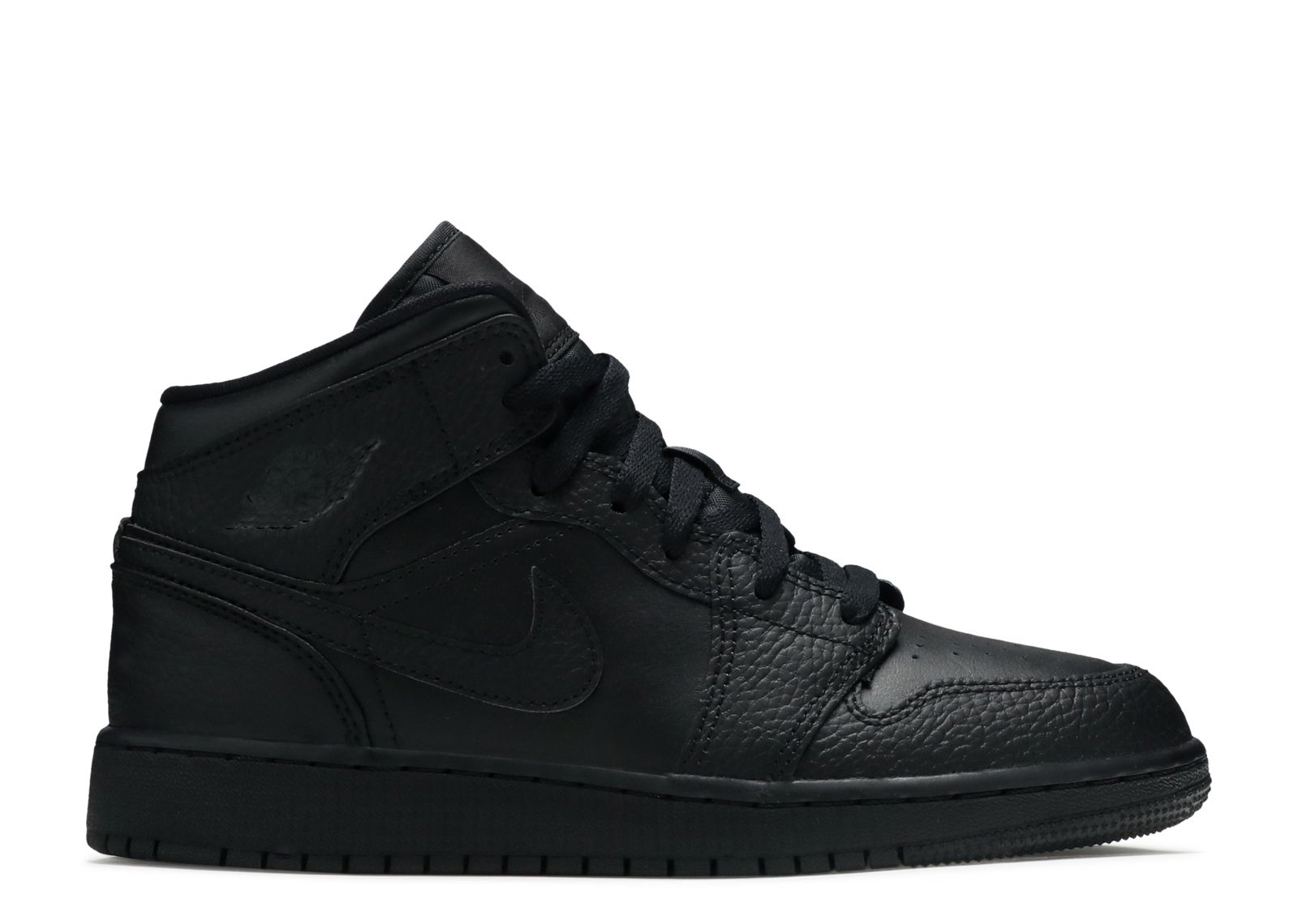 Nike Air on sale Jordan 1 Mid GS 'TRIPLE BLACK' 554725-091 Size 6Y/Womens 7.5