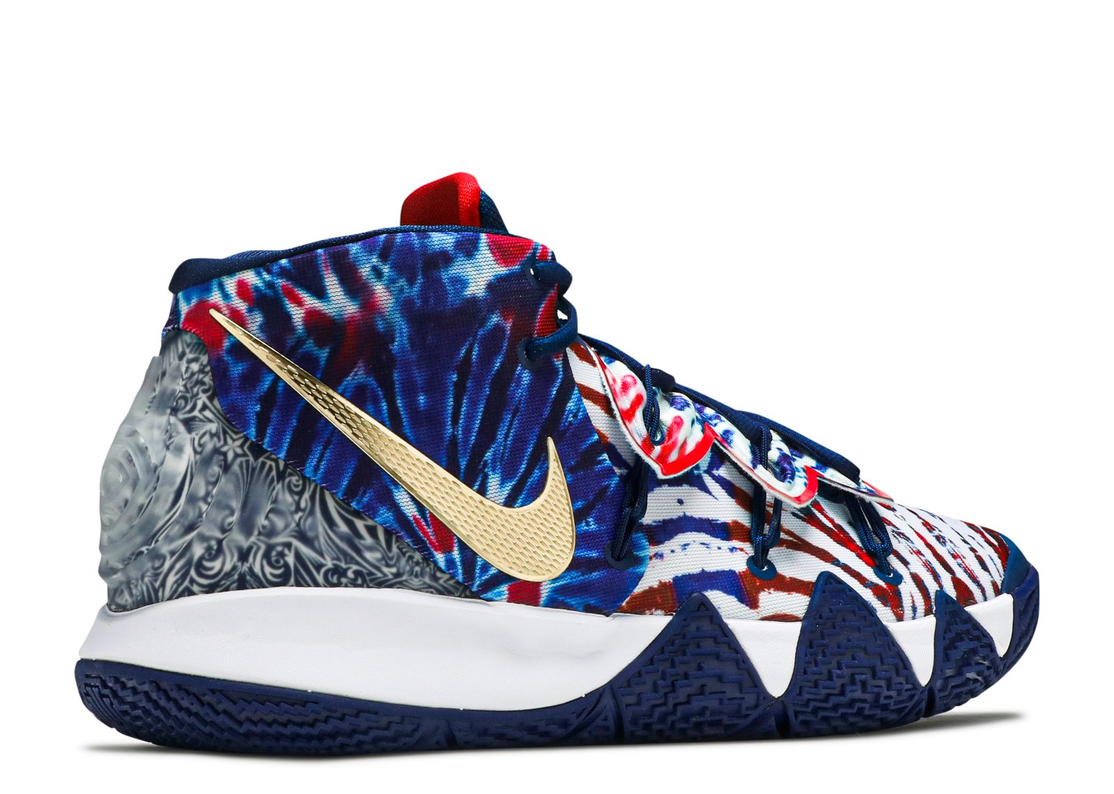 Kyrie 4 red on sale white and blue