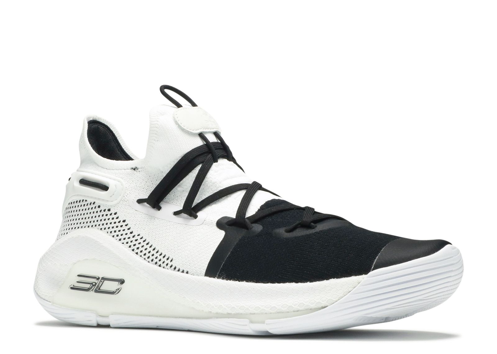 Mens Under Armour Curry 6 White Black Basketball Trainers 3020612-101 