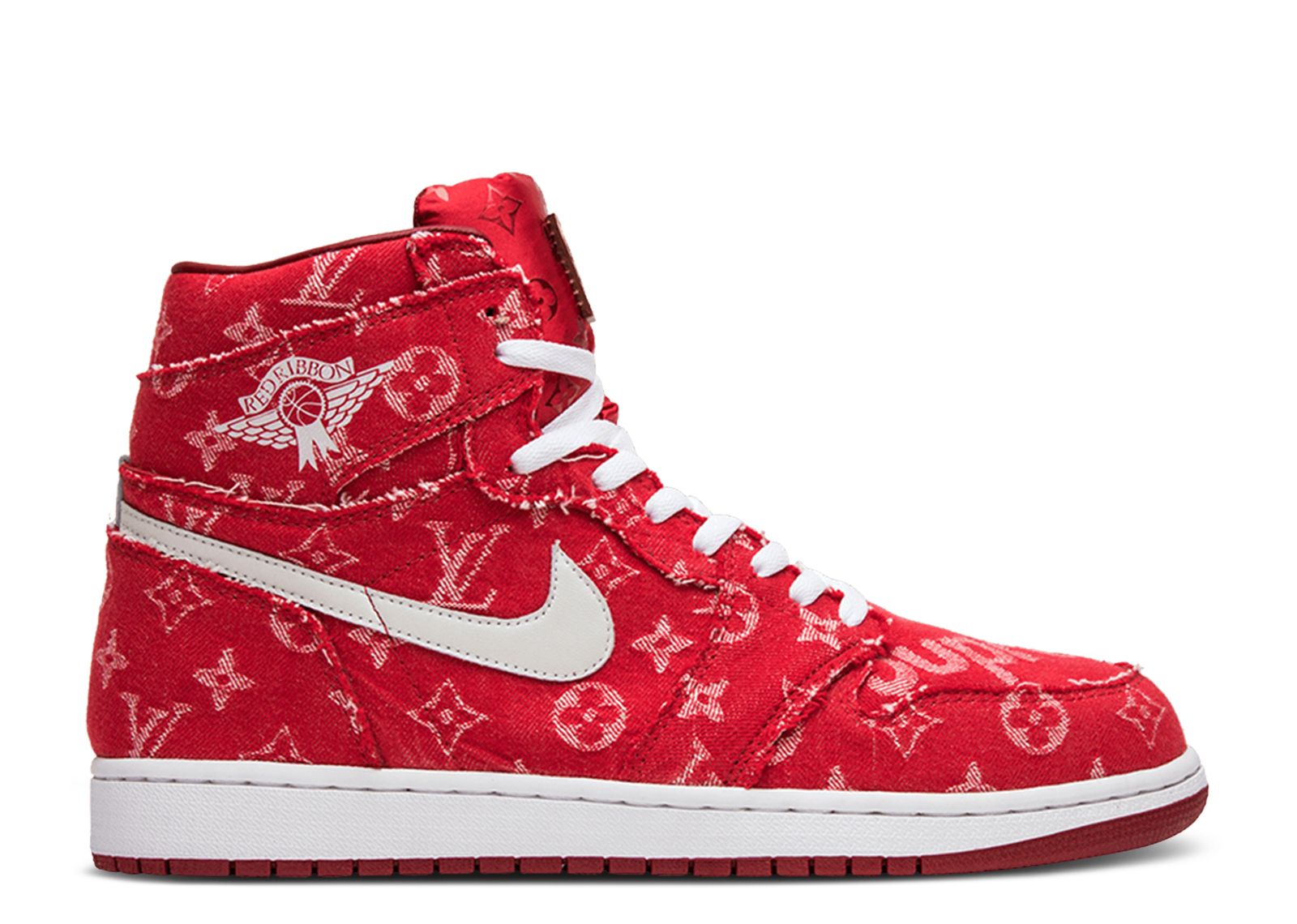 Red Supreme x LV Air Jordan 1 by JBFcustoms