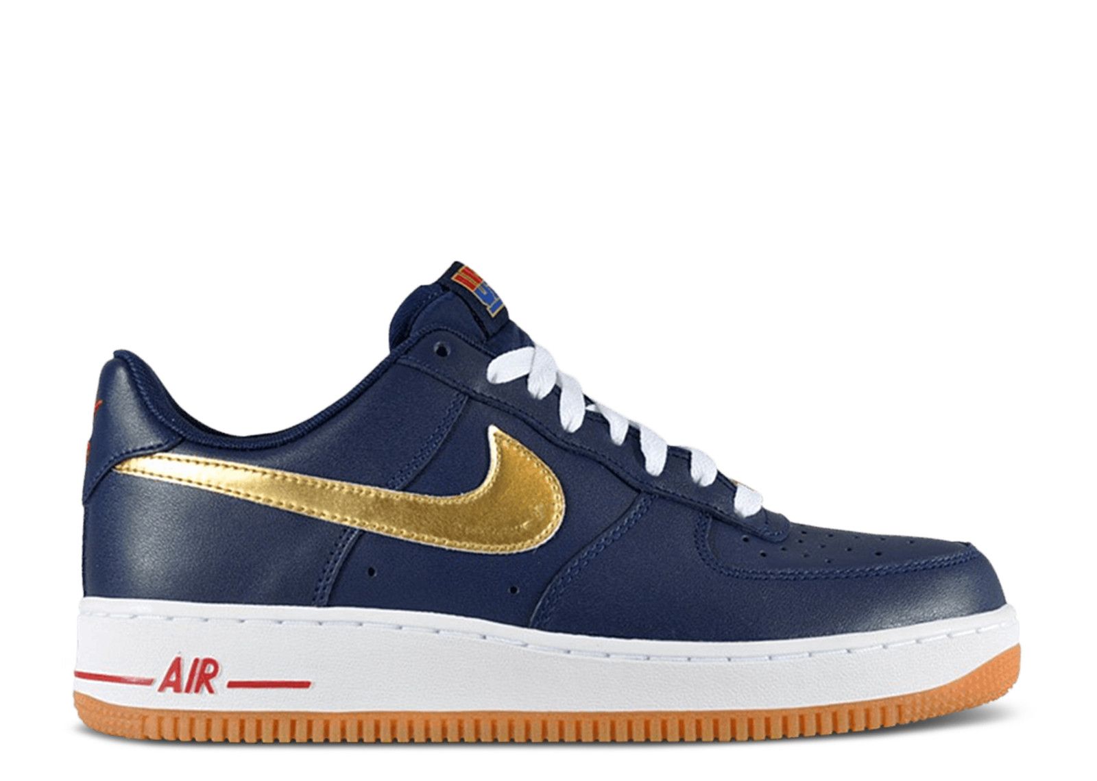 NIKE MENS SIZE 13 AIR FORCE 1 LOW USA MIDNIGHT NAVY METALLIC GOLD 488298-406 RARE? Nike Air Force 1 Low Olympic USA Dream Team Size 13  main image 2