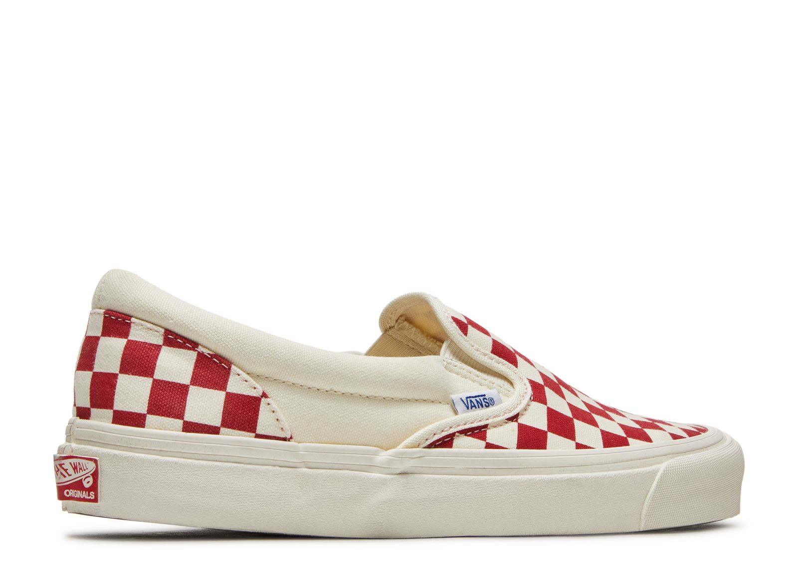 Red check slip on vans online