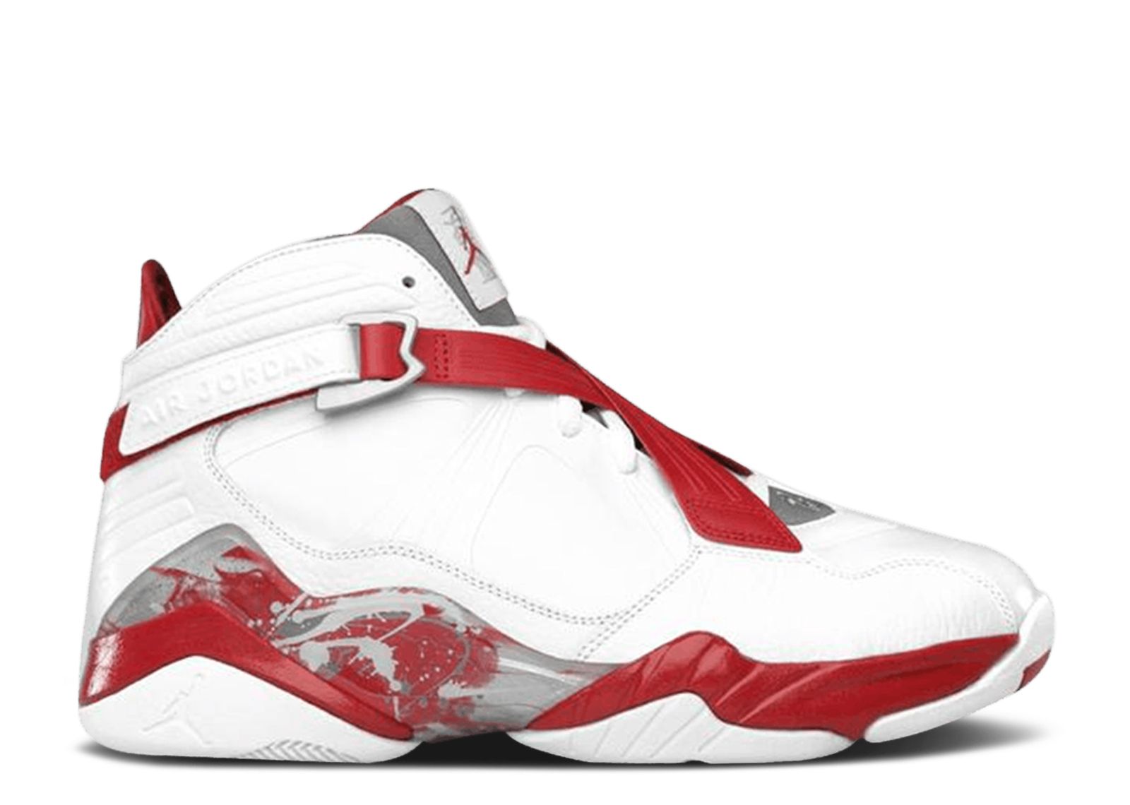 Red and store white jordans 8