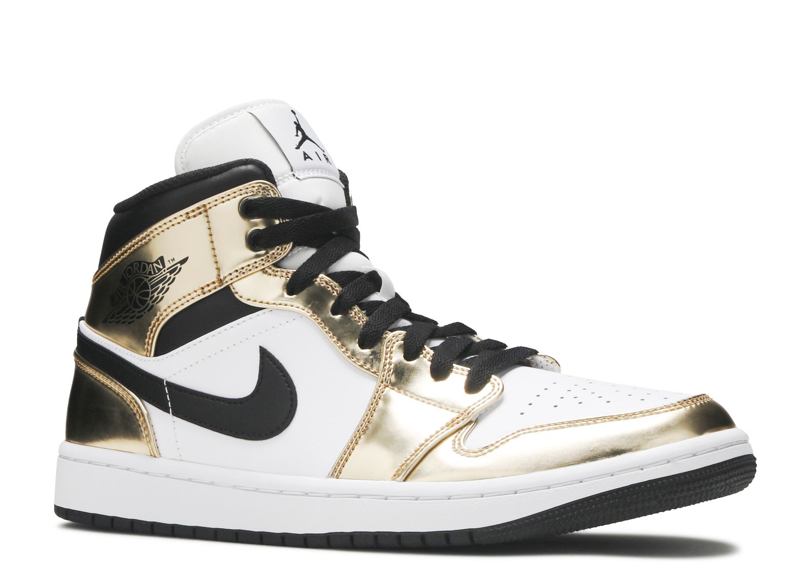 Nike Air Jordan 1 Mid SE Metallic Gold Black White Men's Size 4y - 12  DC1419-700